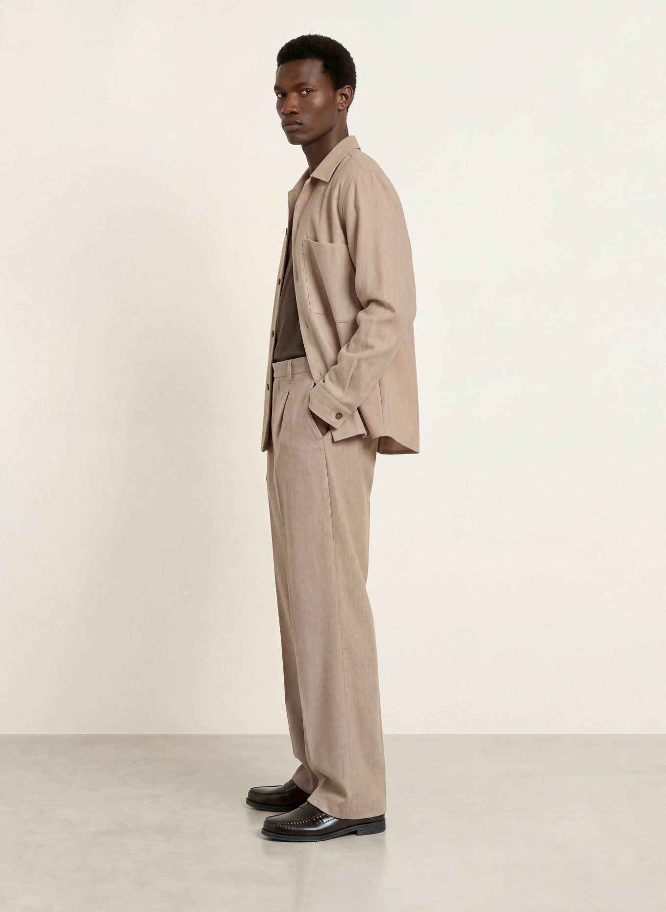 I'M BRIAN Regular-Fit Flannel Pants: 0025 beige