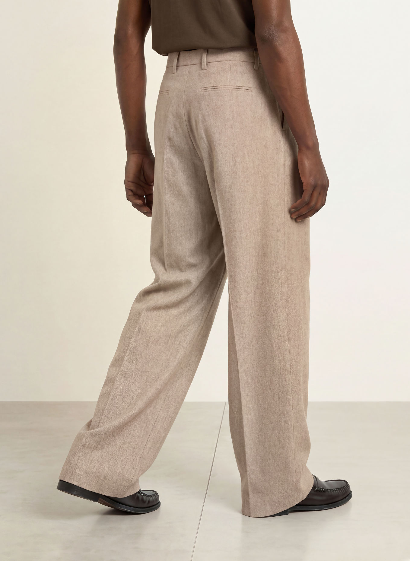 I'M BRIAN Flanellen broek, regular fit: 0025 beige