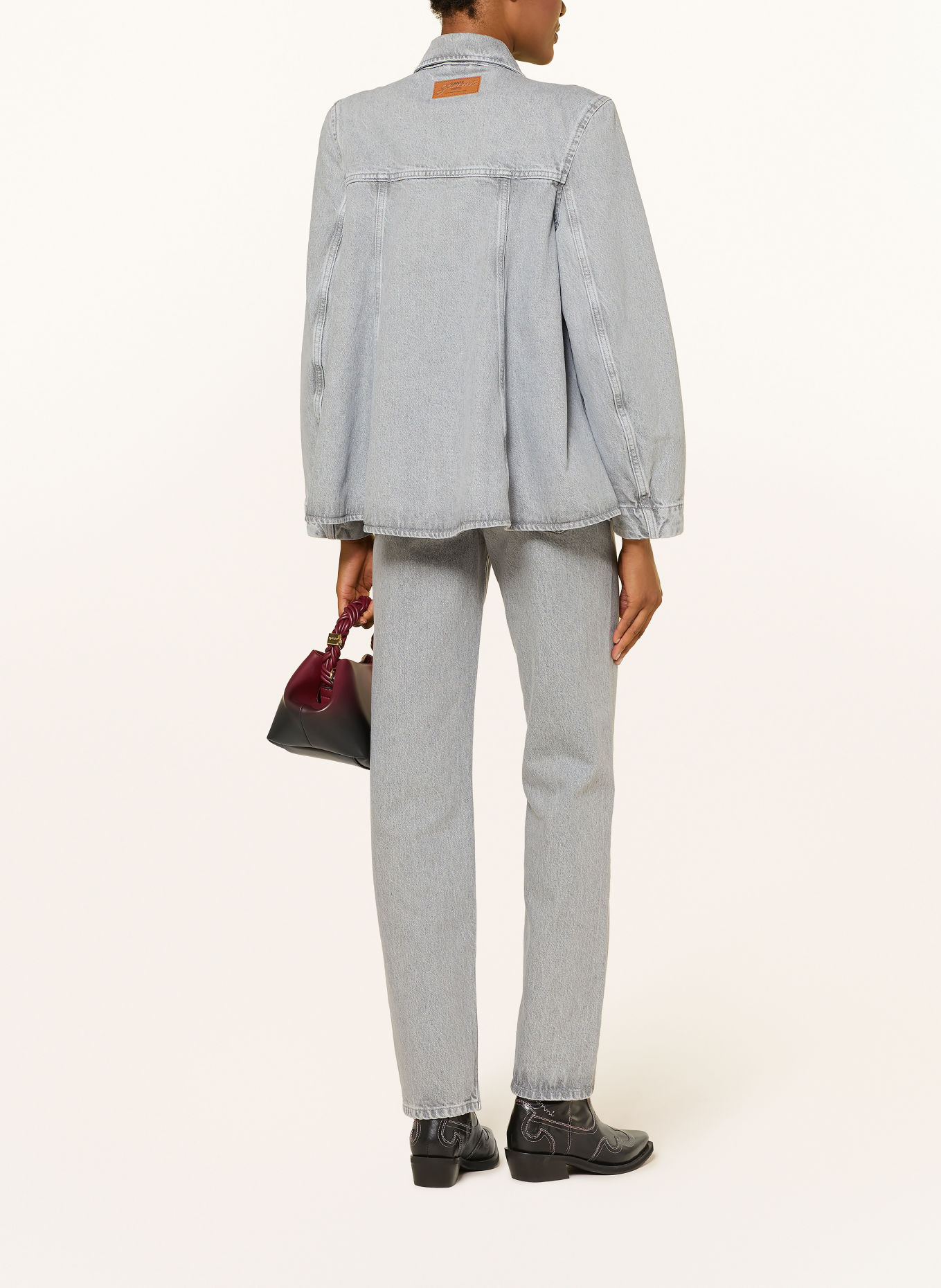 GANNI Chemise en jean: GRIS