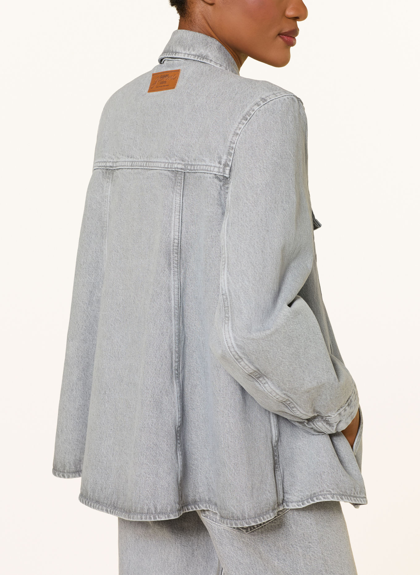 GANNI Chemise en jean: GRIS