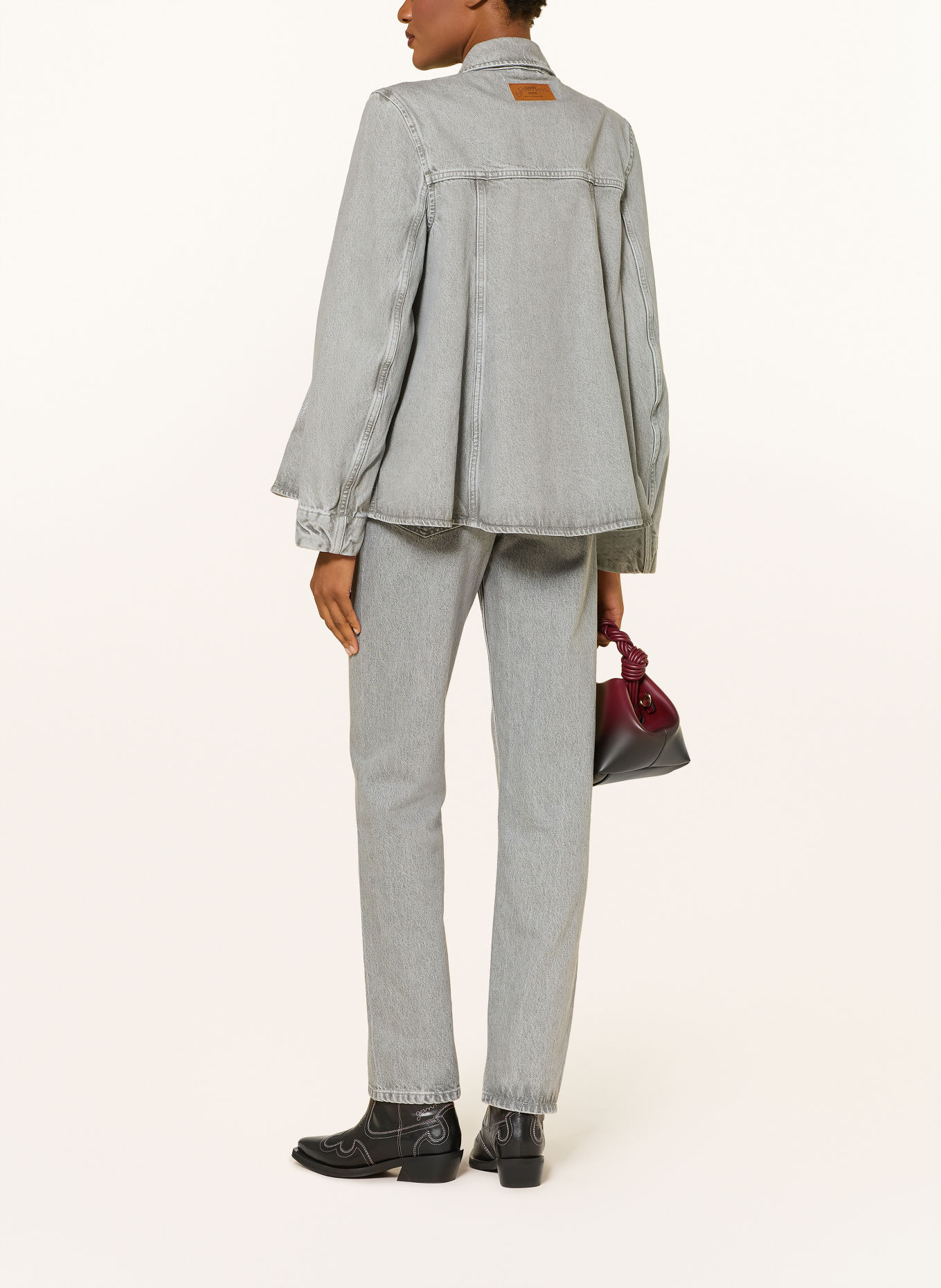 GANNI Jeansy straight: ZWQ Light Grey Stone