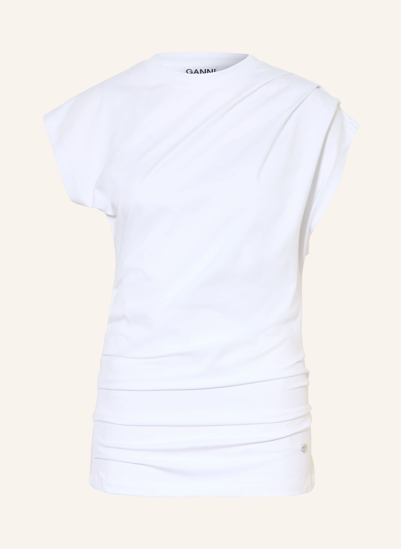 GANNI T-shirt: BIAŁY