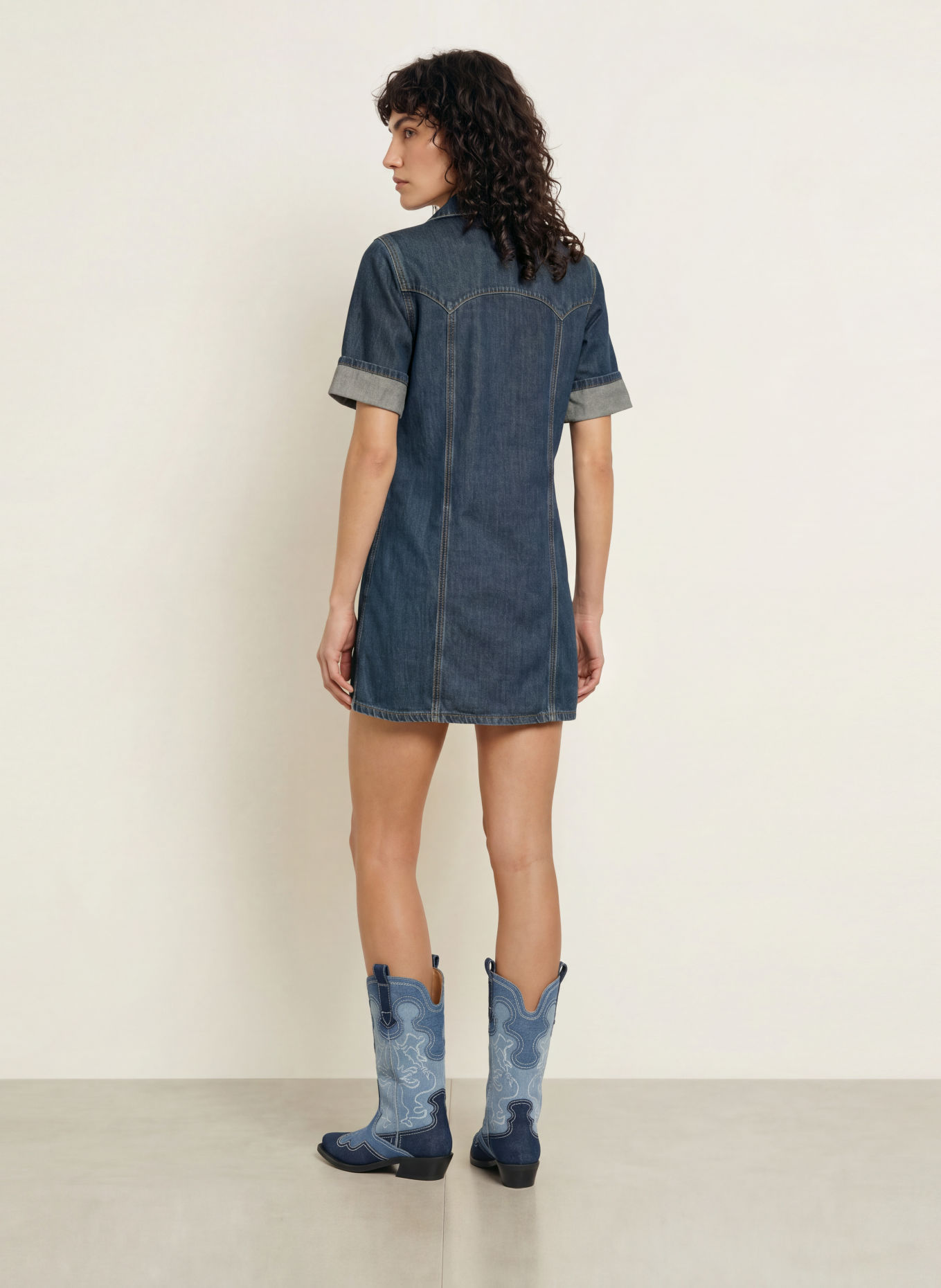 GANNI Denim dress: BLUE