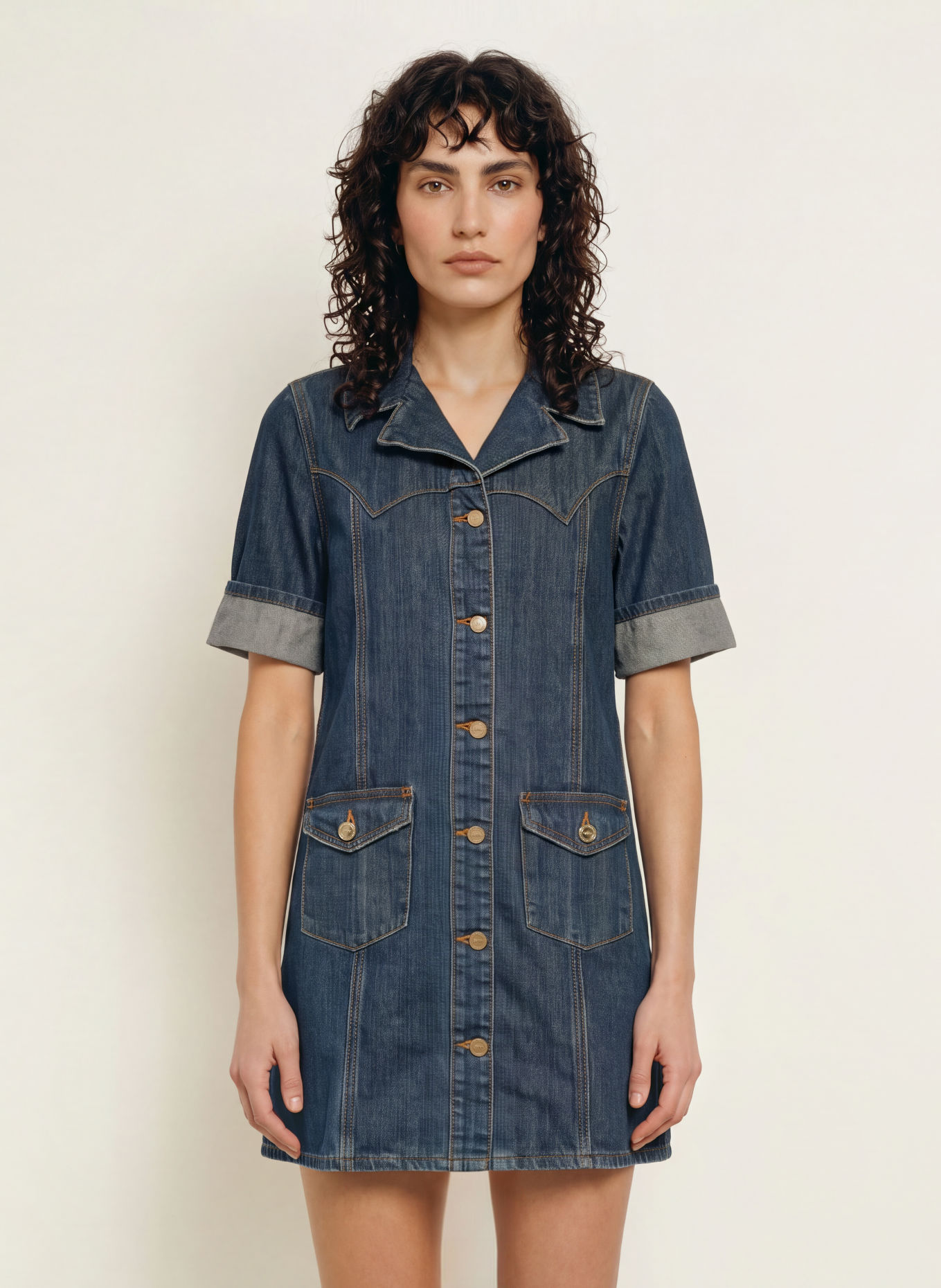 GANNI Denim dress: BLUE