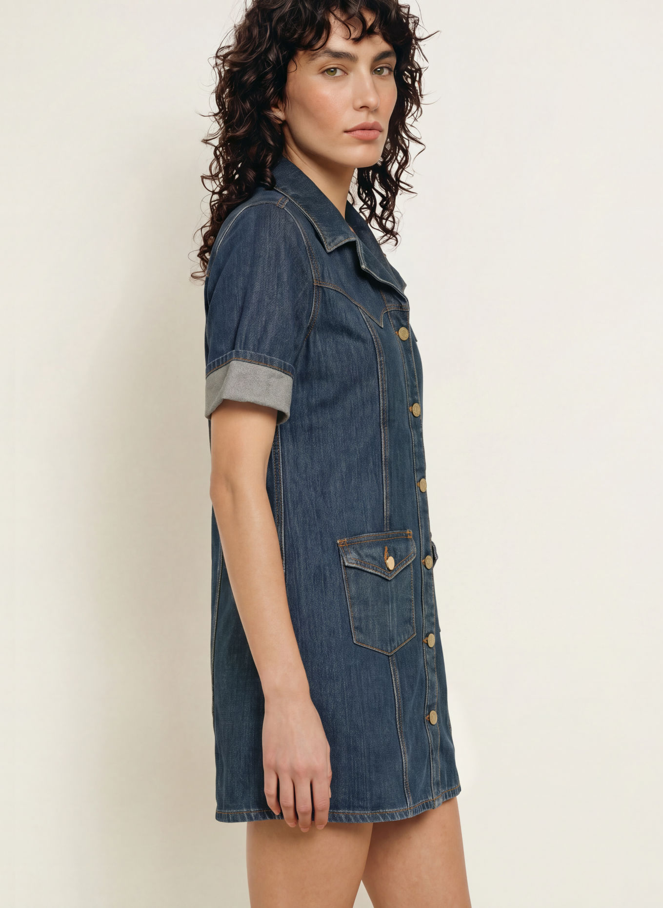 GANNI Denim dress: BLUE