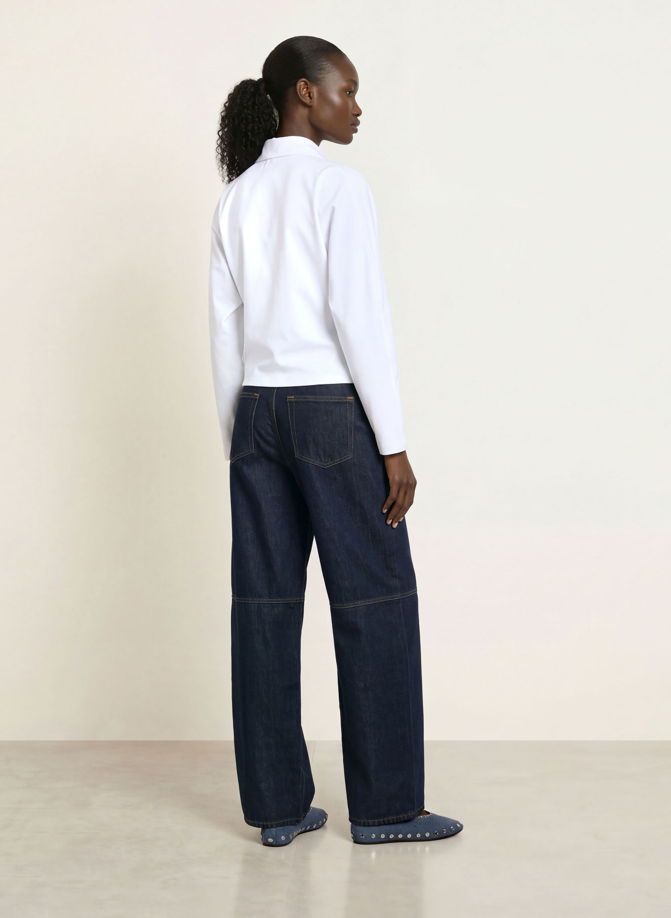 GANNI Jersey-Poloshirt: WEISS