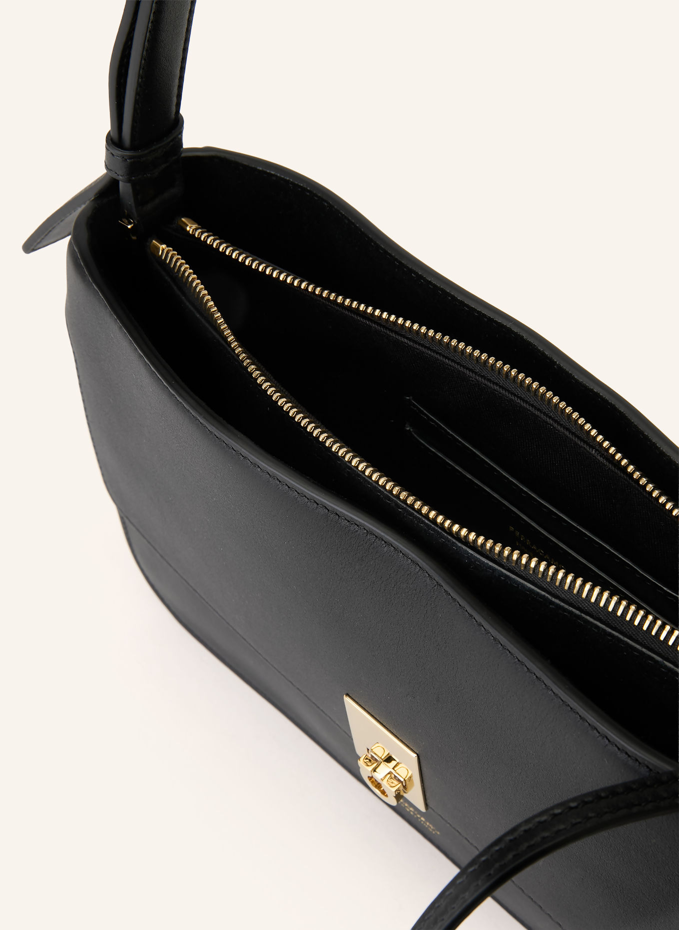 FERRAGAMO Schultertasche CARA XS: SCHWARZ / GOLD