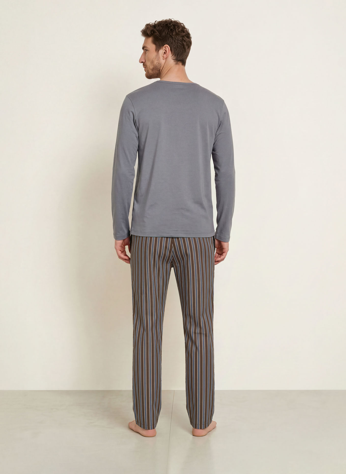 CALIDA RMX SLEEP HOLIDAY Pajama bottoms: DARK BROWN / BLUE / WHITE