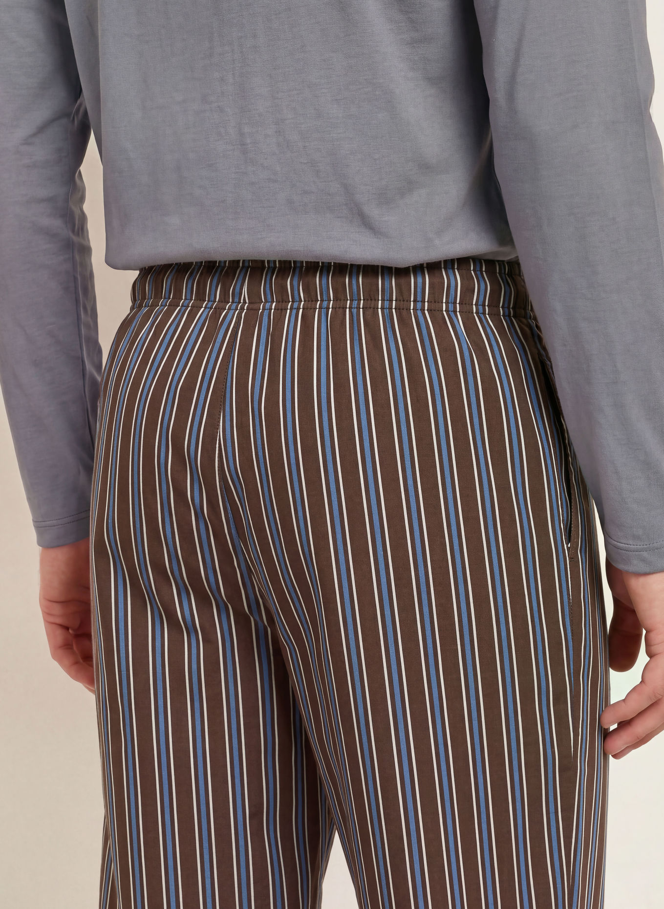 CALIDA RMX SLEEP HOLIDAY Pajama bottoms: DARK BROWN / BLUE / WHITE