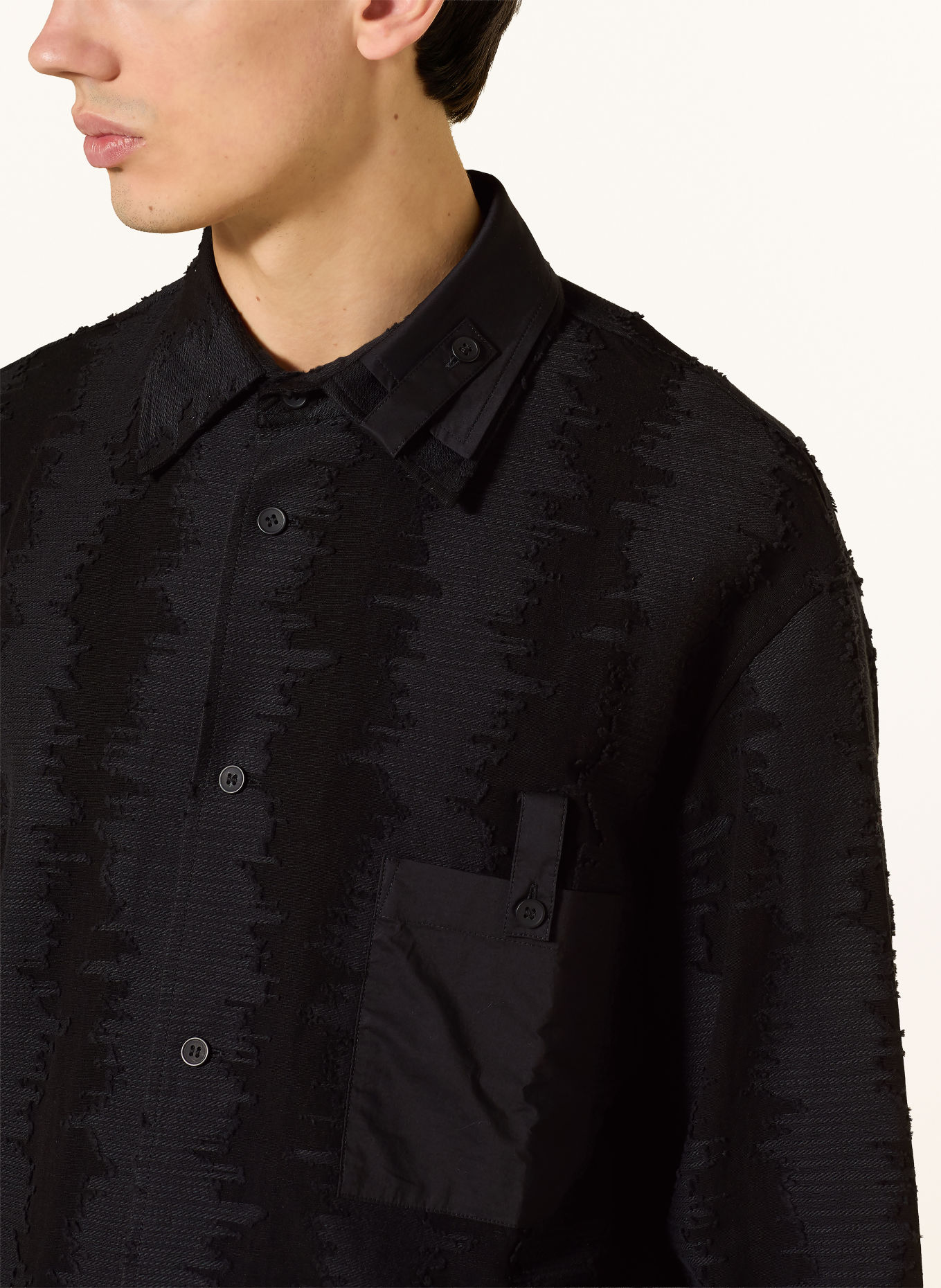 Y-3 Jacquard-Hemd Comfort Fit: SCHWARZ
