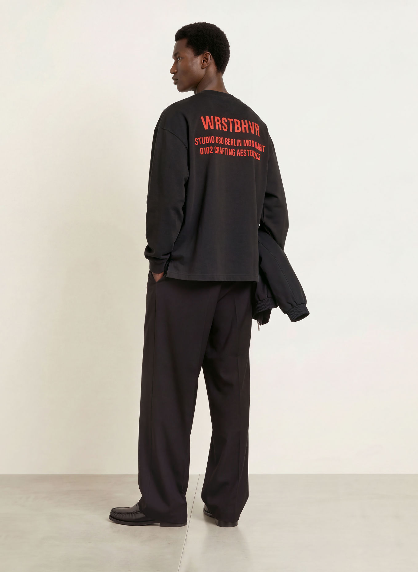WRSTBHVR Long-sleeve shirt STUDIO V14: BLACK / RED