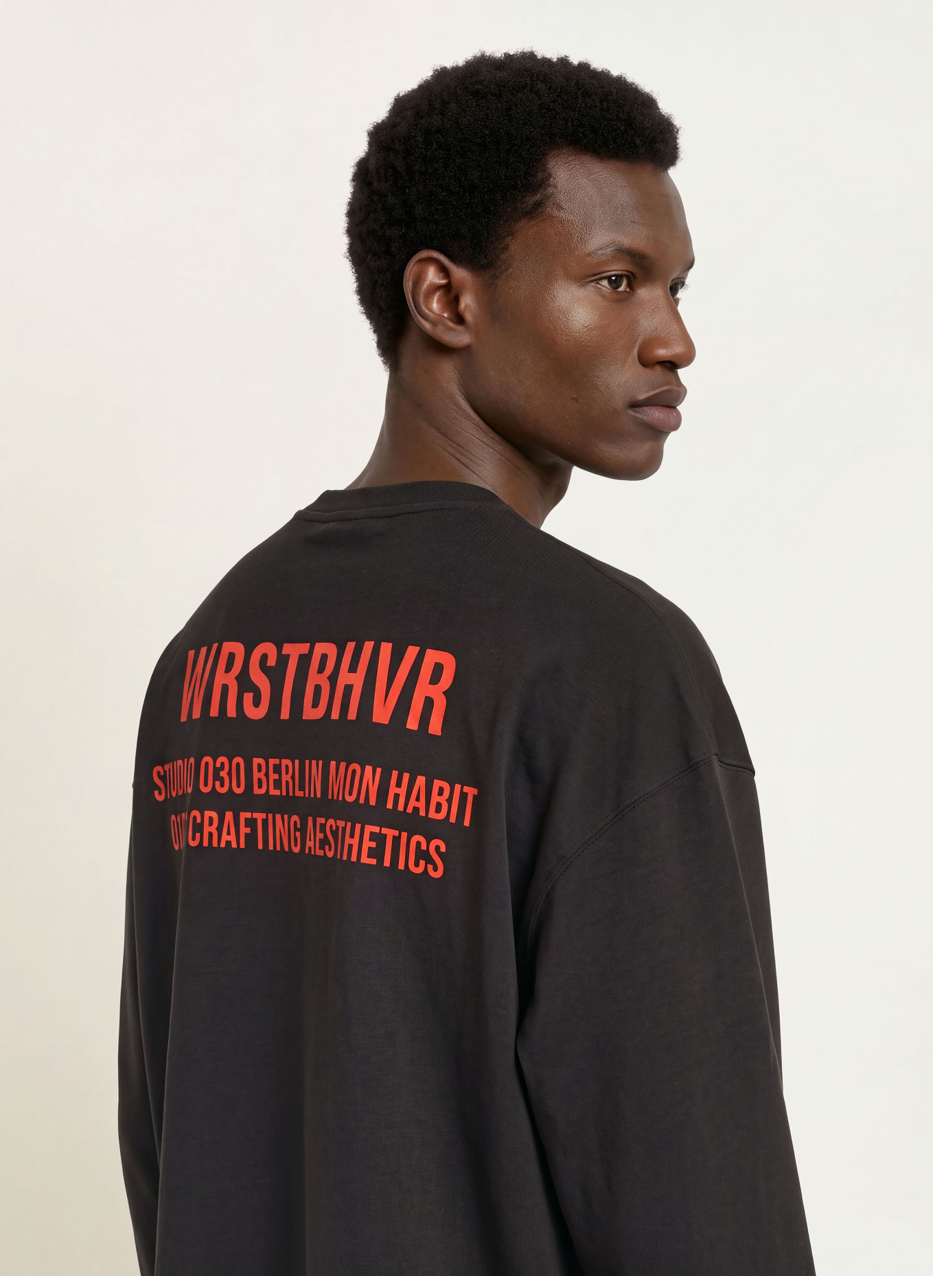 WRSTBHVR Long-sleeve shirt STUDIO V14: BLACK / RED