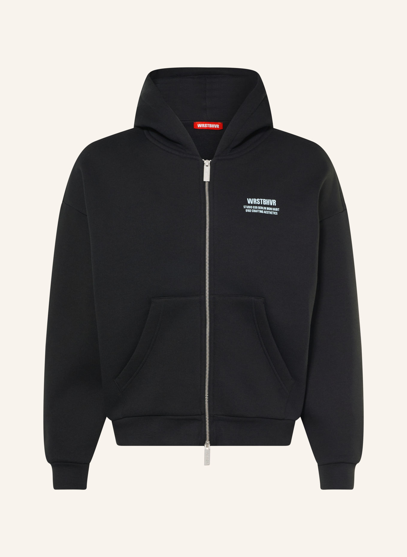 WRSTBHVR Sweatjacke STUDIO: SCHWARZ / WEISS