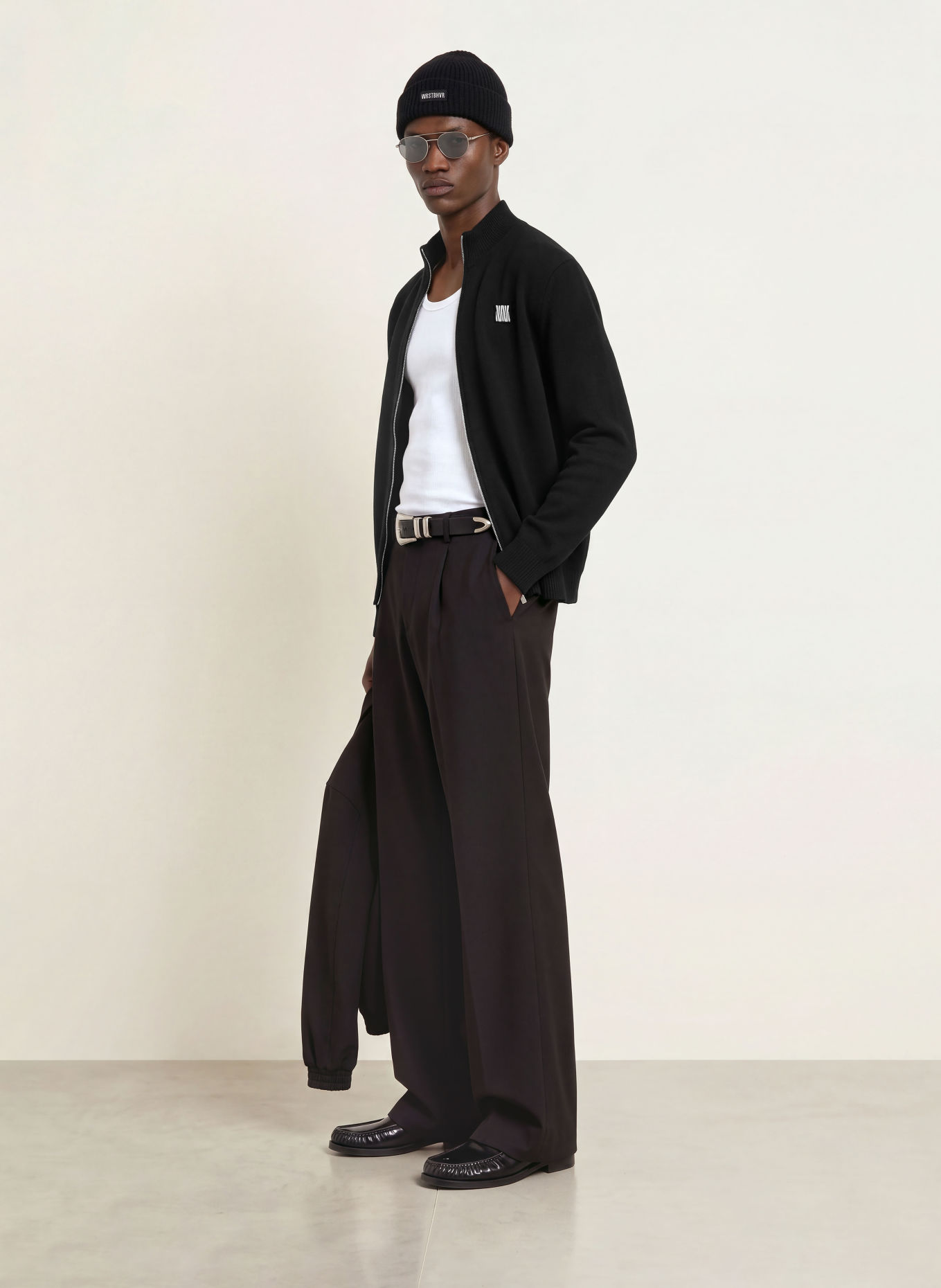 WRSTBHVR IVEN Merino Wool Cardigan: BLACK