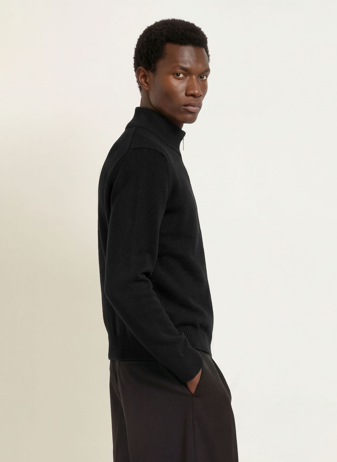 WRSTBHVR IVEN Merino Wool Cardigan: BLACK