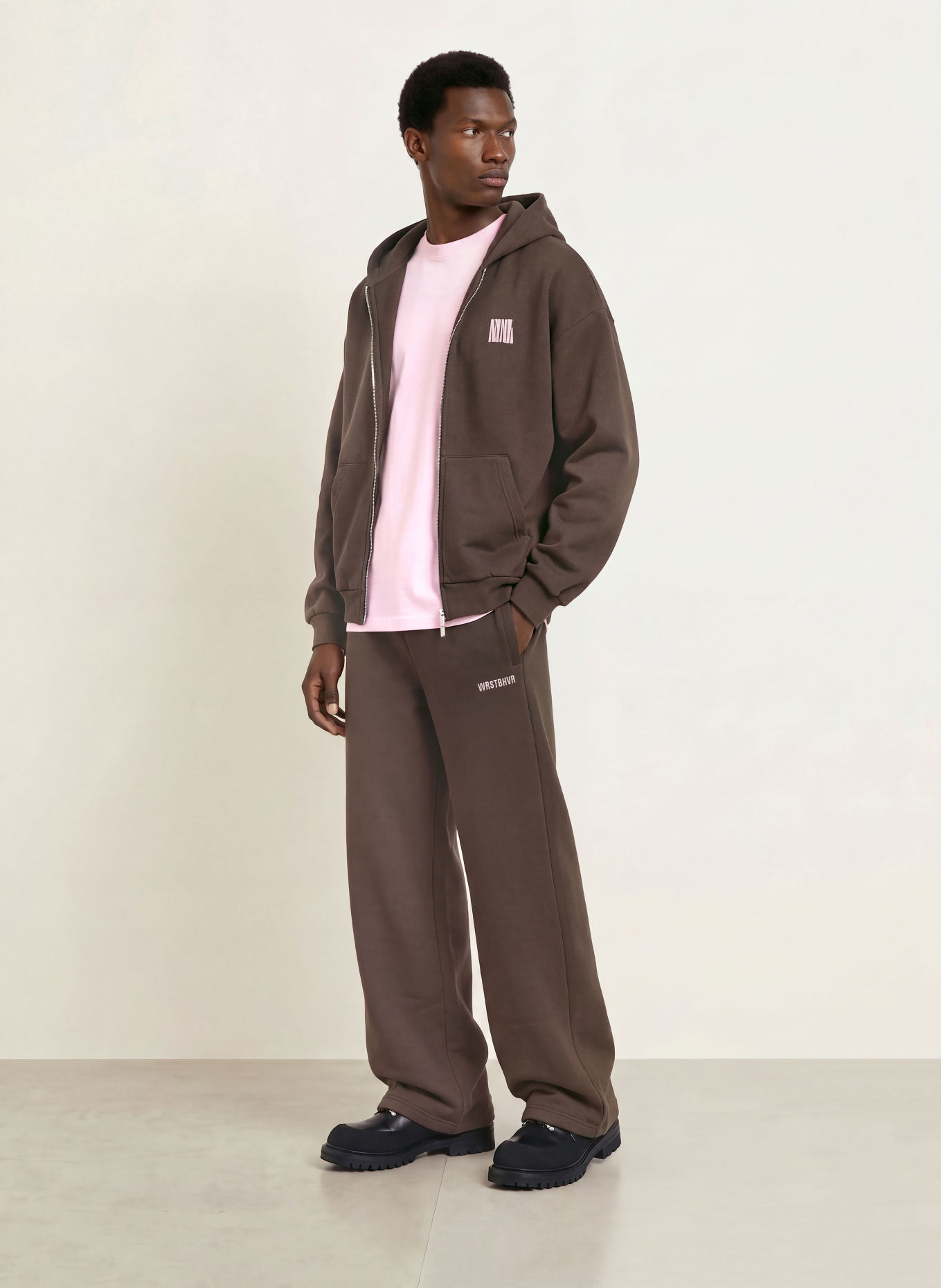 WRSTBHVR Sweatjacke DIAGO V3: DUNKELBRAUN
