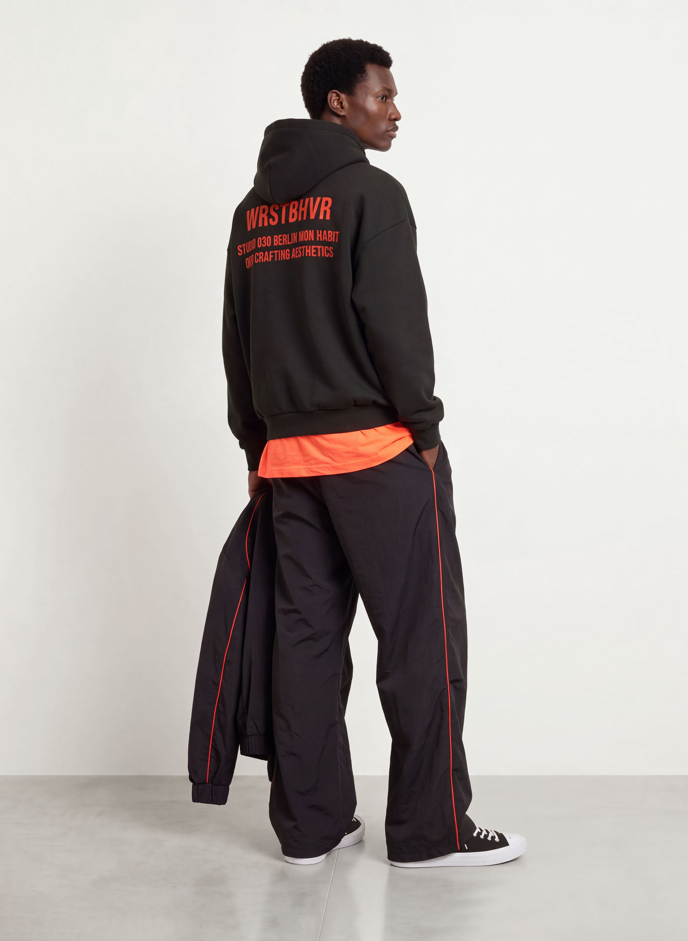WRSTBHVR STUDIO V14 Hoodie: BLACK / RED