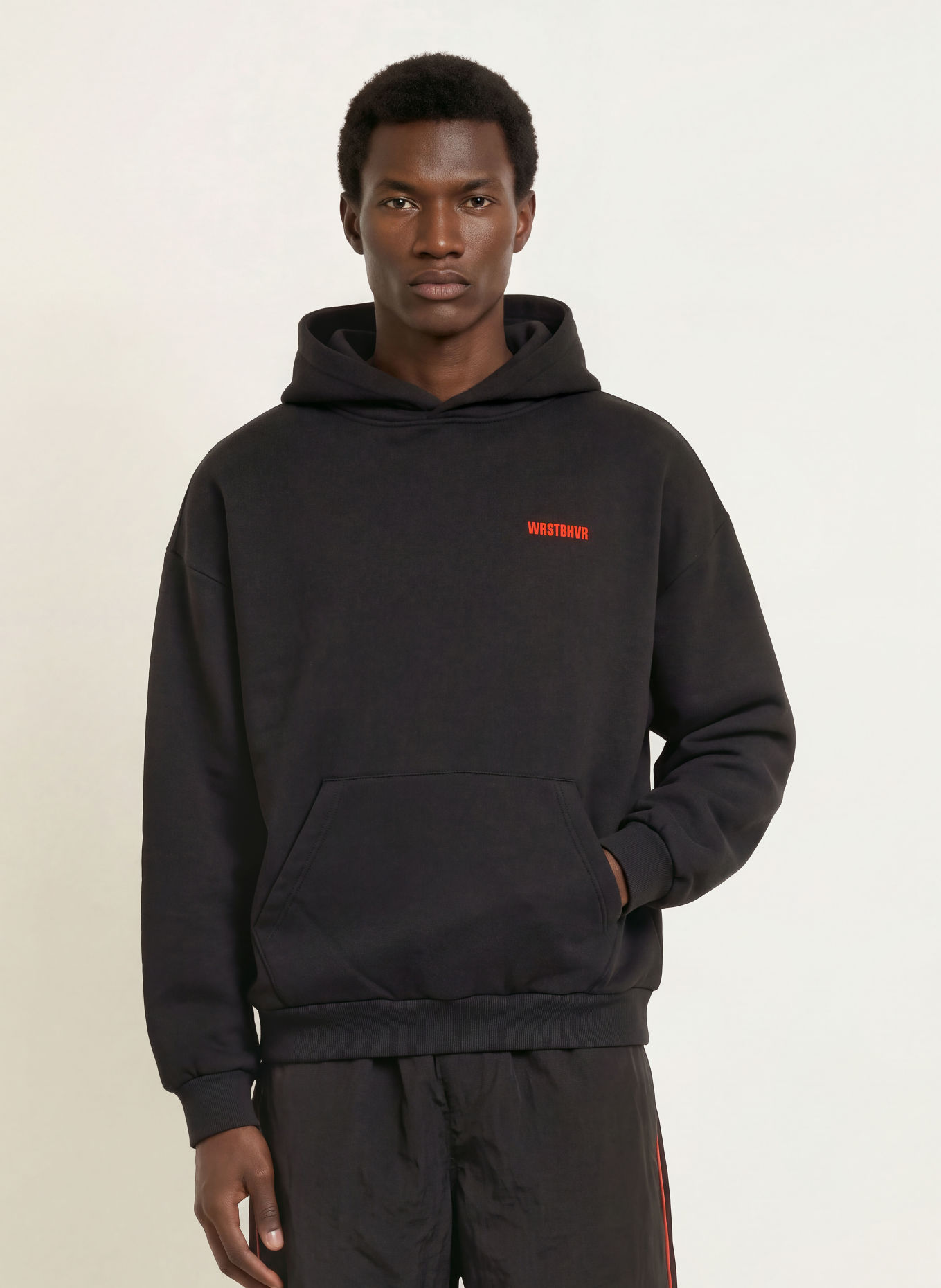 WRSTBHVR STUDIO V14 Hoodie: BLACK / RED