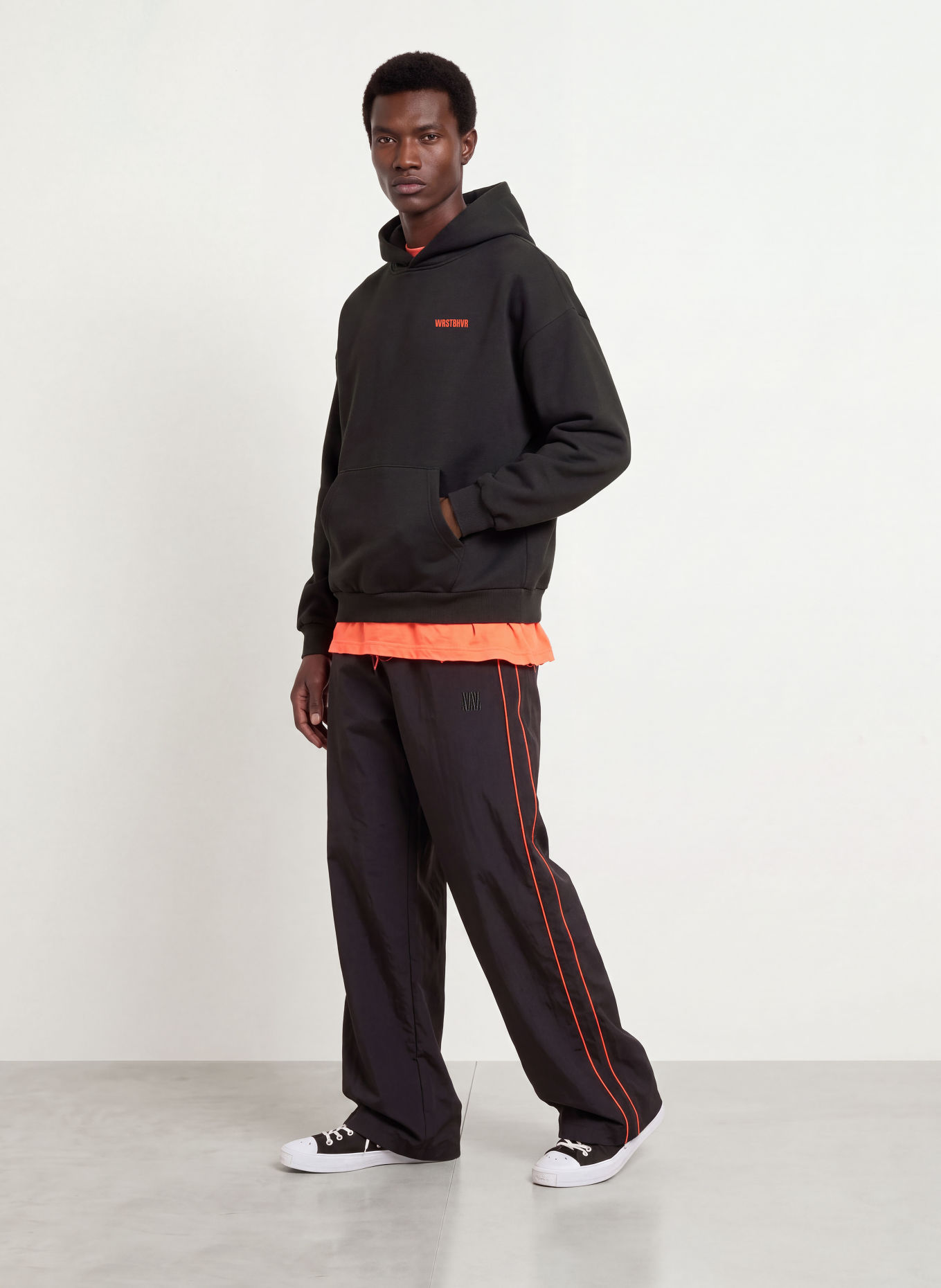 WRSTBHVR STUDIO V14 Hoodie: BLACK / RED