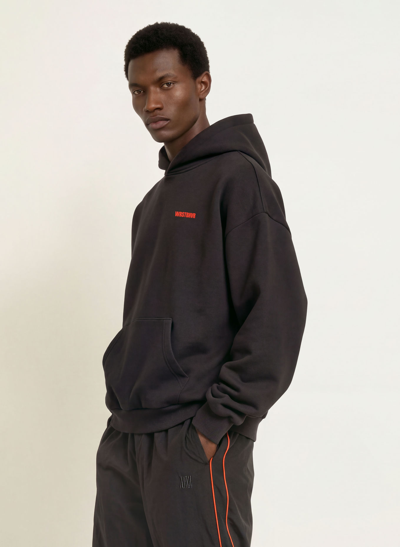 WRSTBHVR STUDIO V14 Hoodie: BLACK / RED