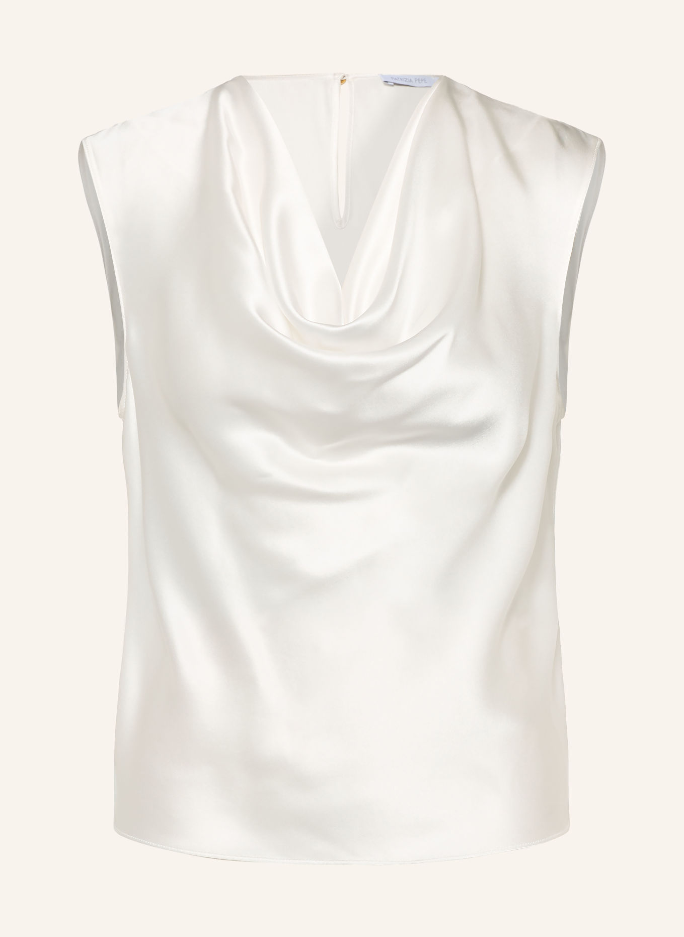 PATRIZIA PEPE Satinbluse i silke: HVID