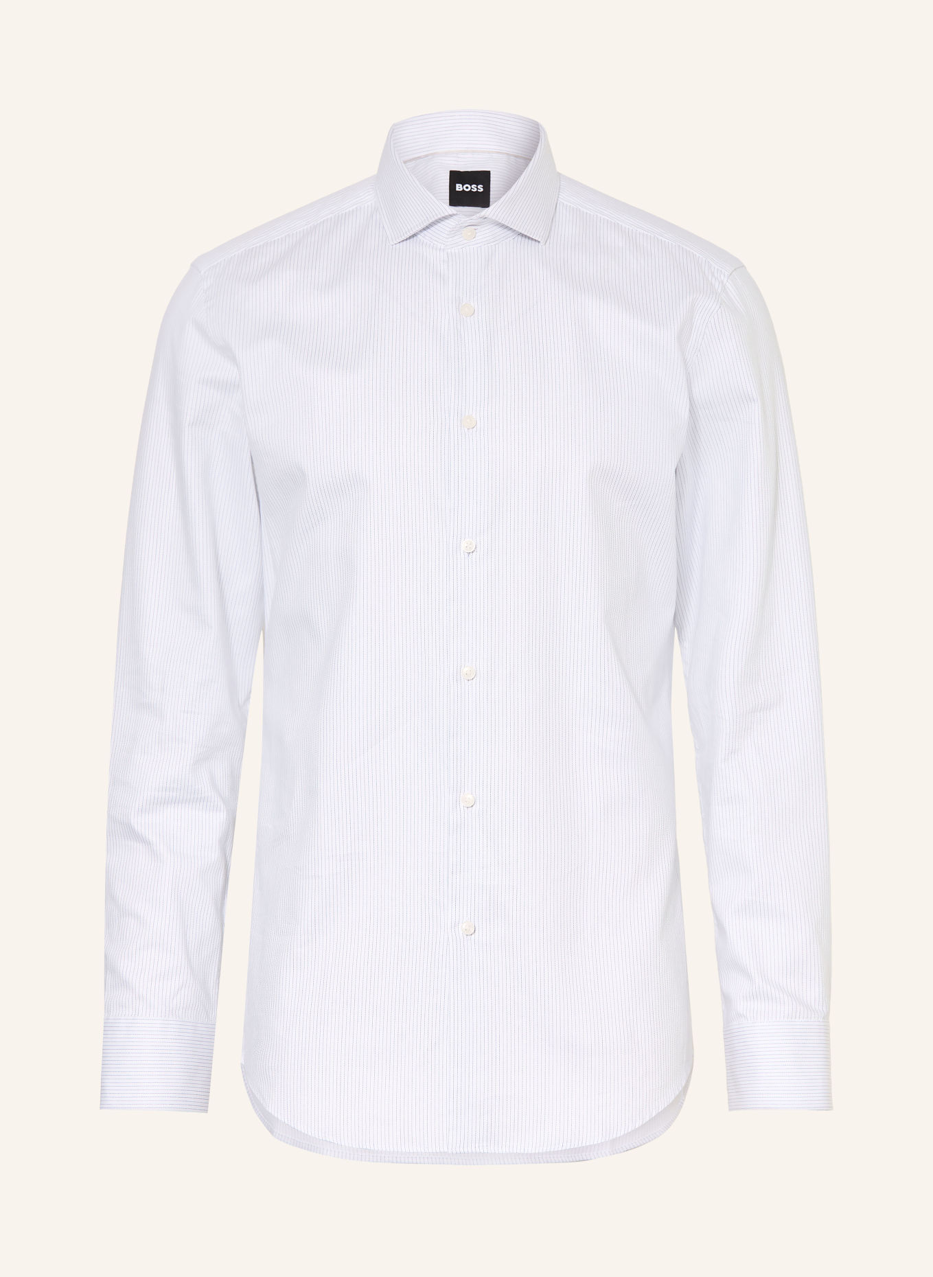 BOSS Skjorte HANK Slim Fit: HVID / BLÅ