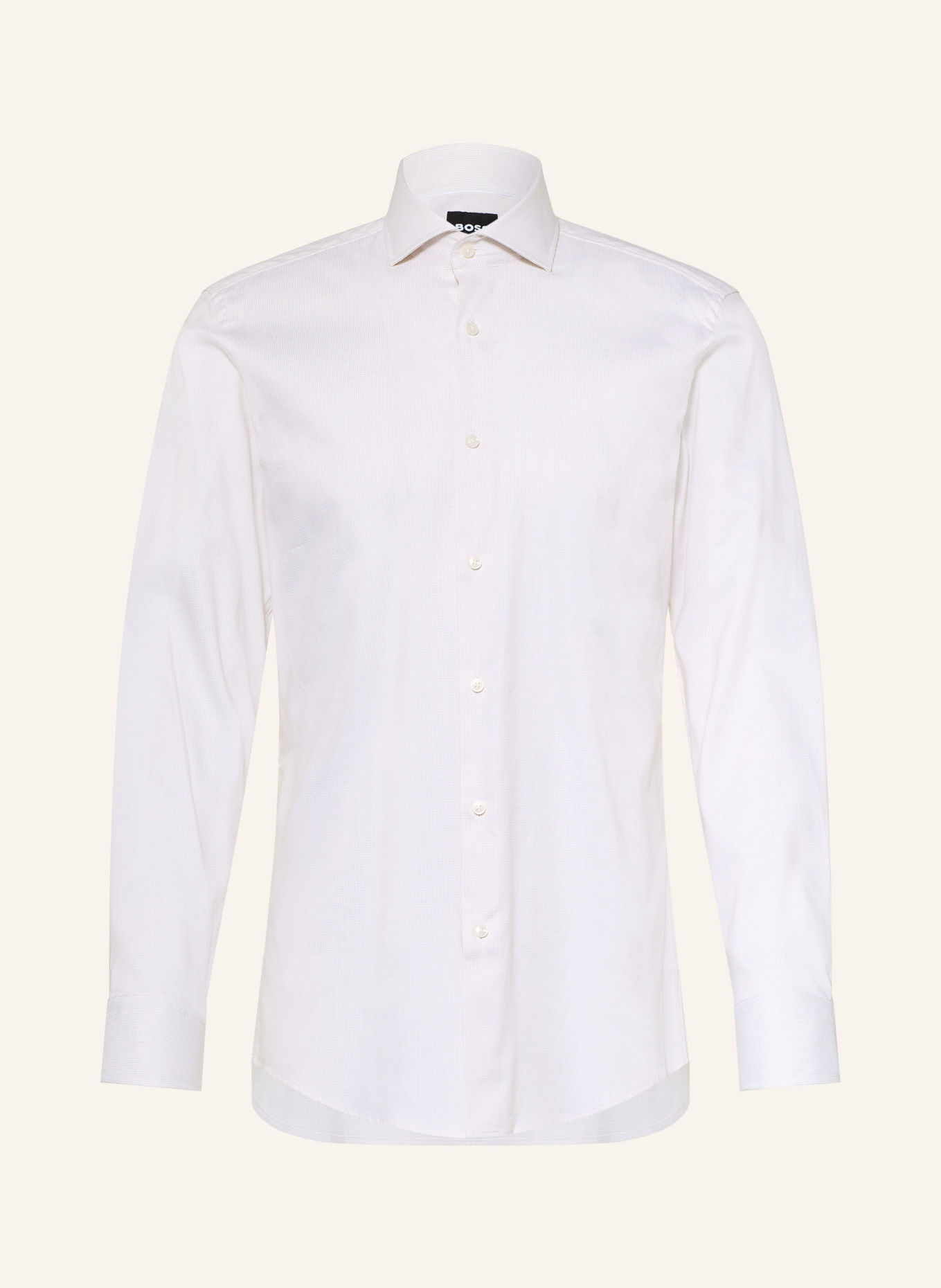 BOSS Košile HANK Slim Fit: KRÉMOVÁ / BÉŽOVÁ
