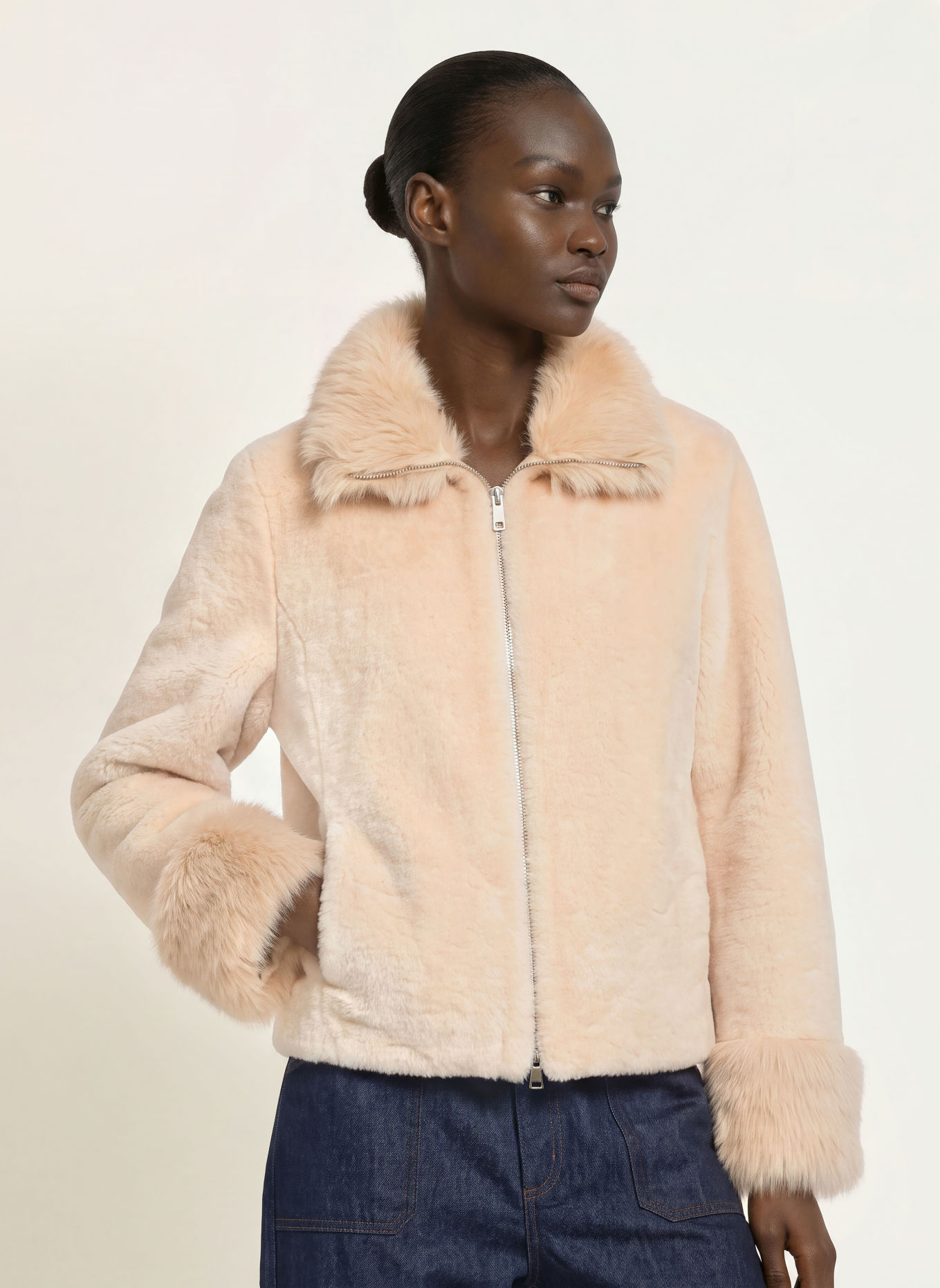 MRS & HUGS Kunstfell-Jacke: CREME