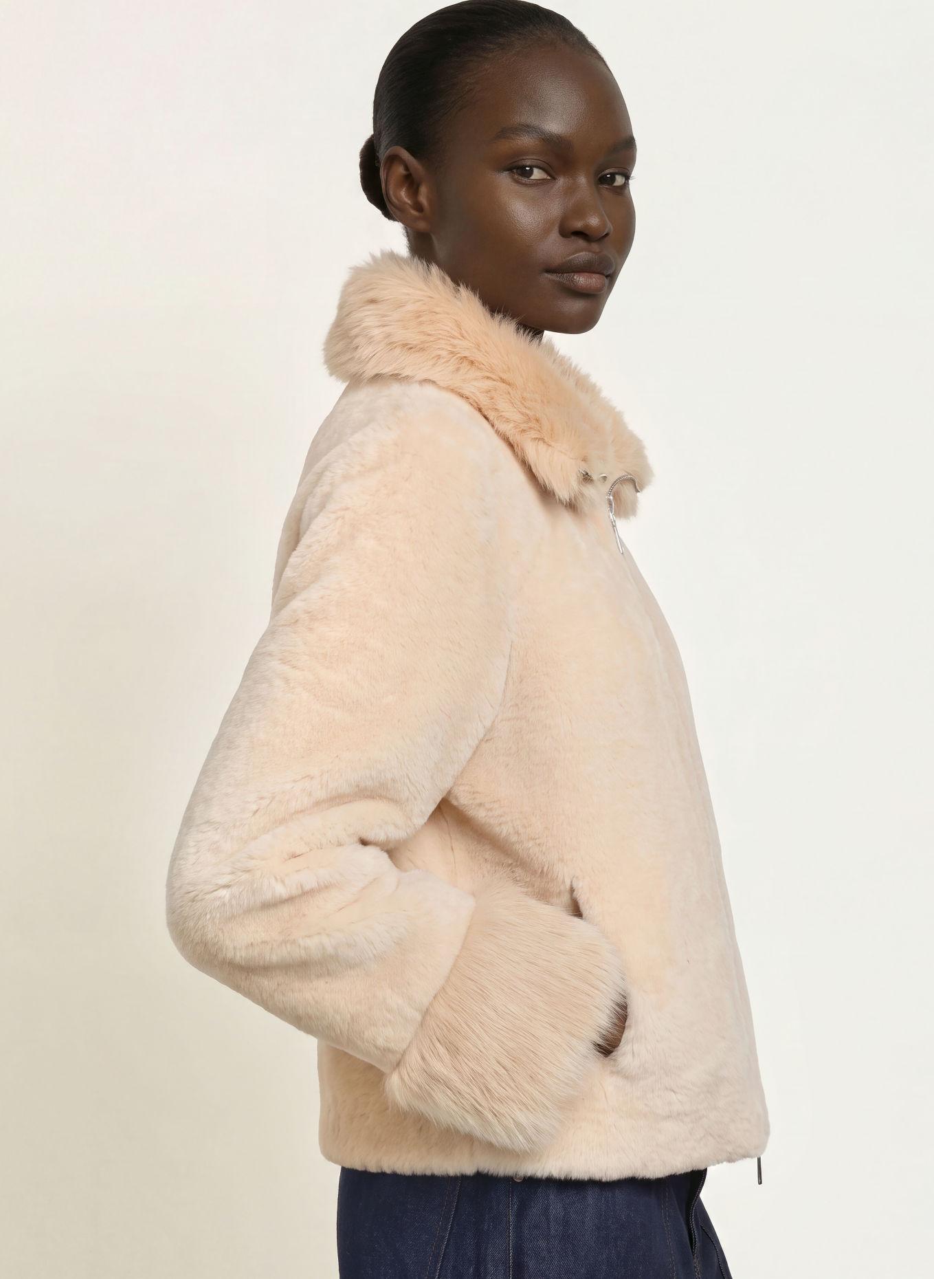 MRS & HUGS Kunstfell-Jacke: CREME