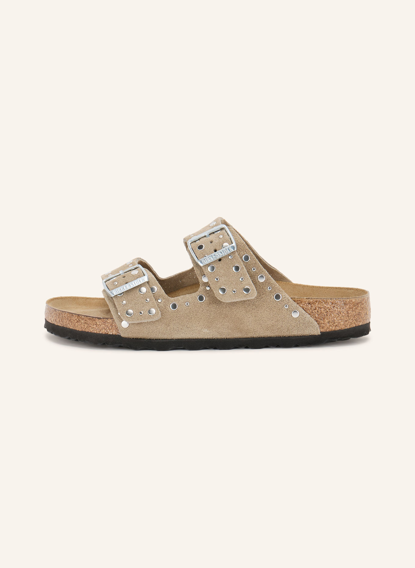 BIRKENSTOCK Slippers ARIZONA RIVET LEVE: BEIGE / ZILVER