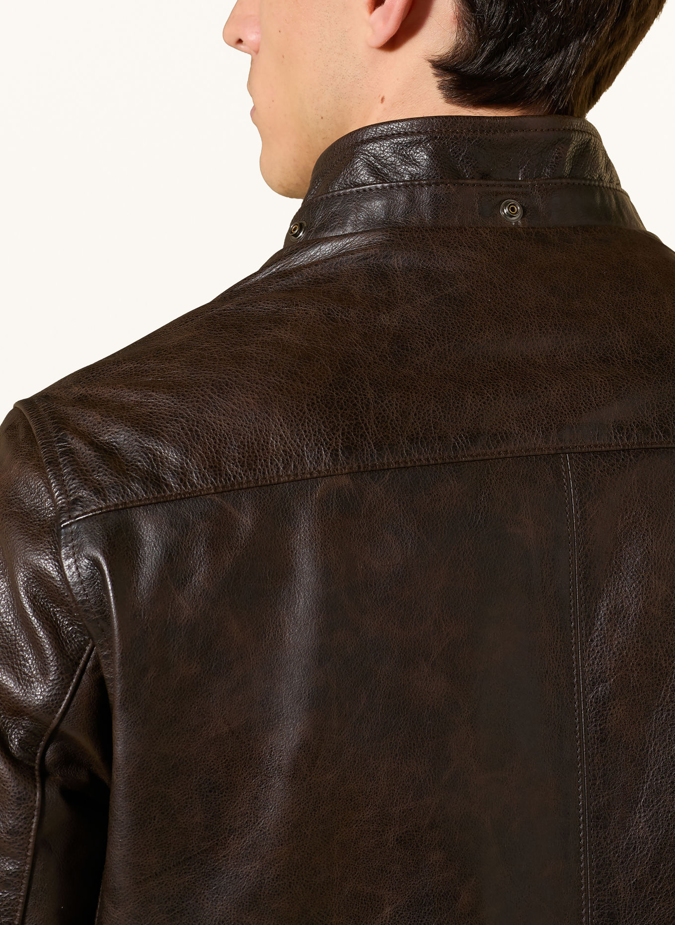 C.P. COMPANY Leren jas met afneembare capuchon: MARRON FONCÉ