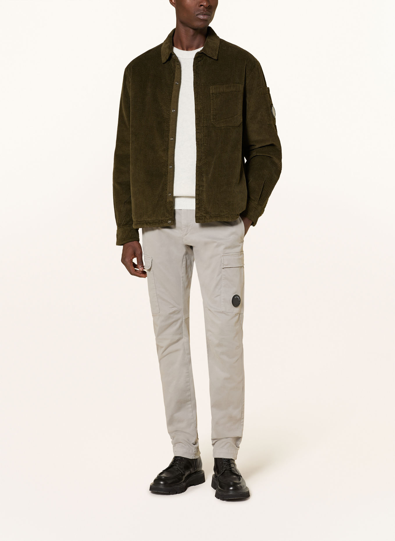 C.P. COMPANY Corduroy-Overjacket in gemengde stoffen: OLIJF