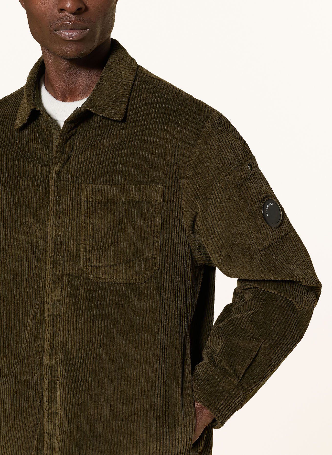 C.P. COMPANY Corduroy-Overjacket in gemengde stoffen: OLIJF
