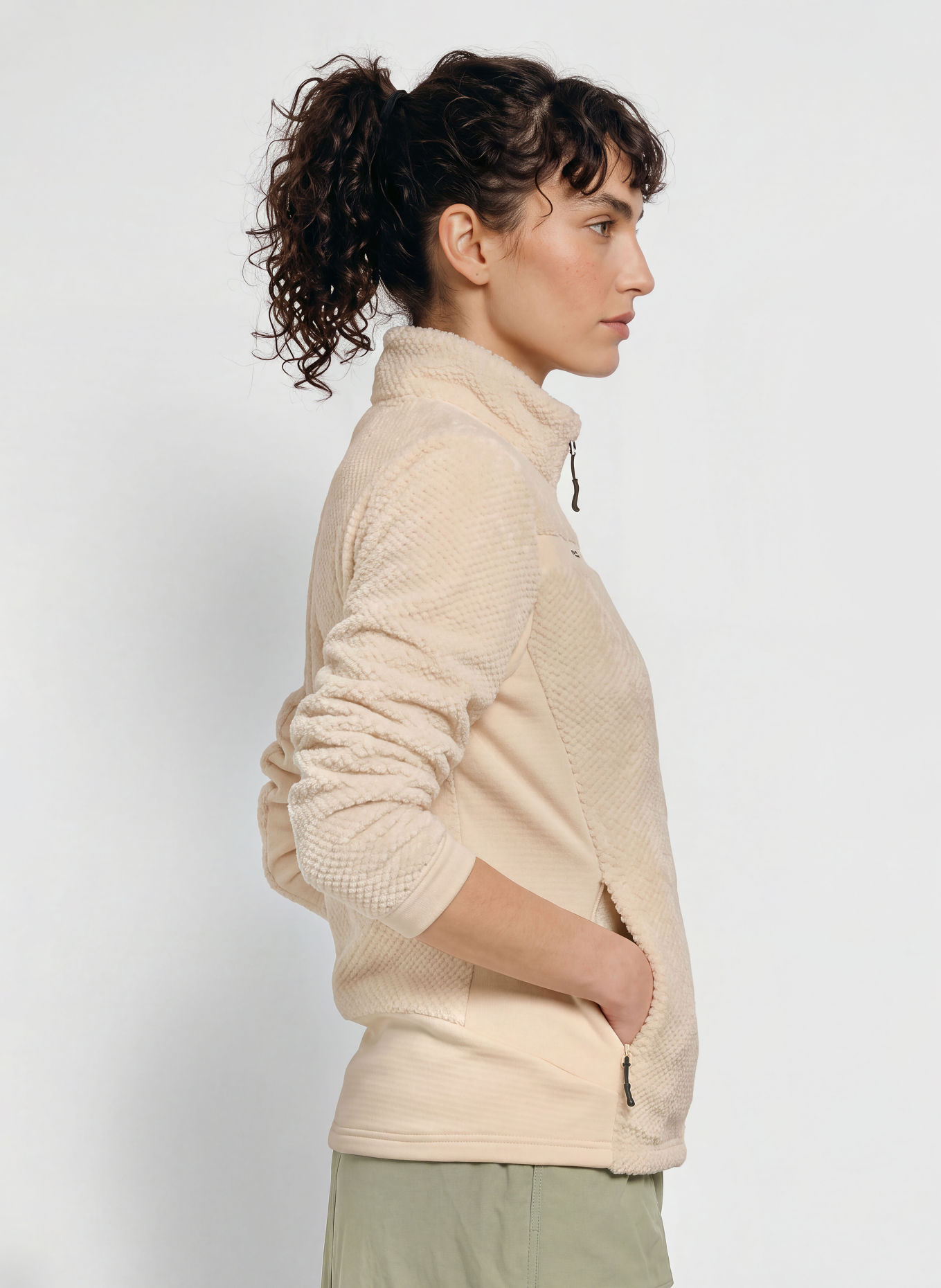 me°ru' ONEROA Fleece Jacket: BEIGE