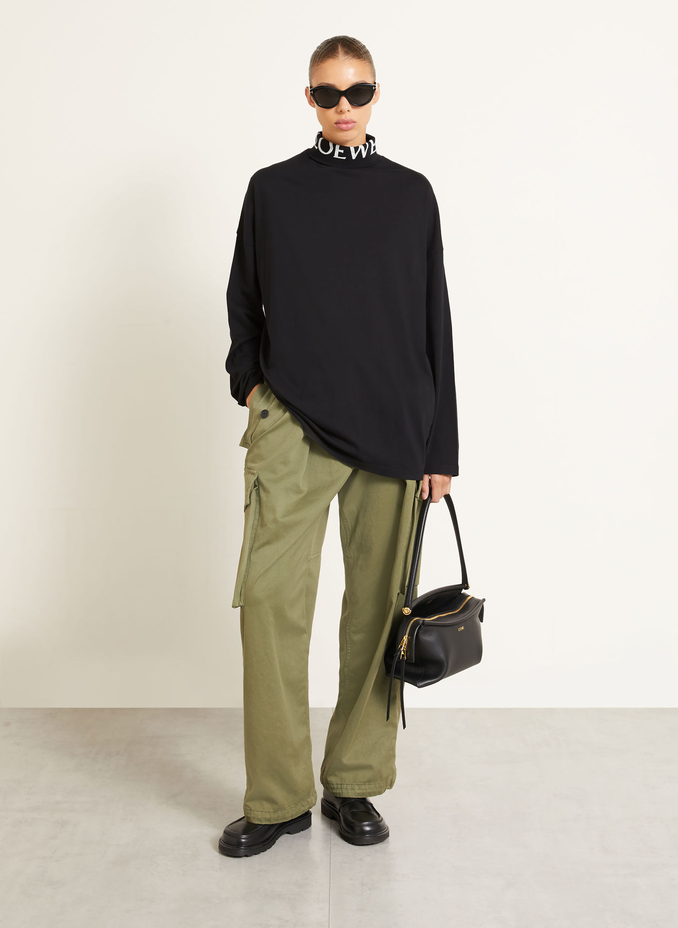 LOEWE Jersey-Colshirt: ZWART