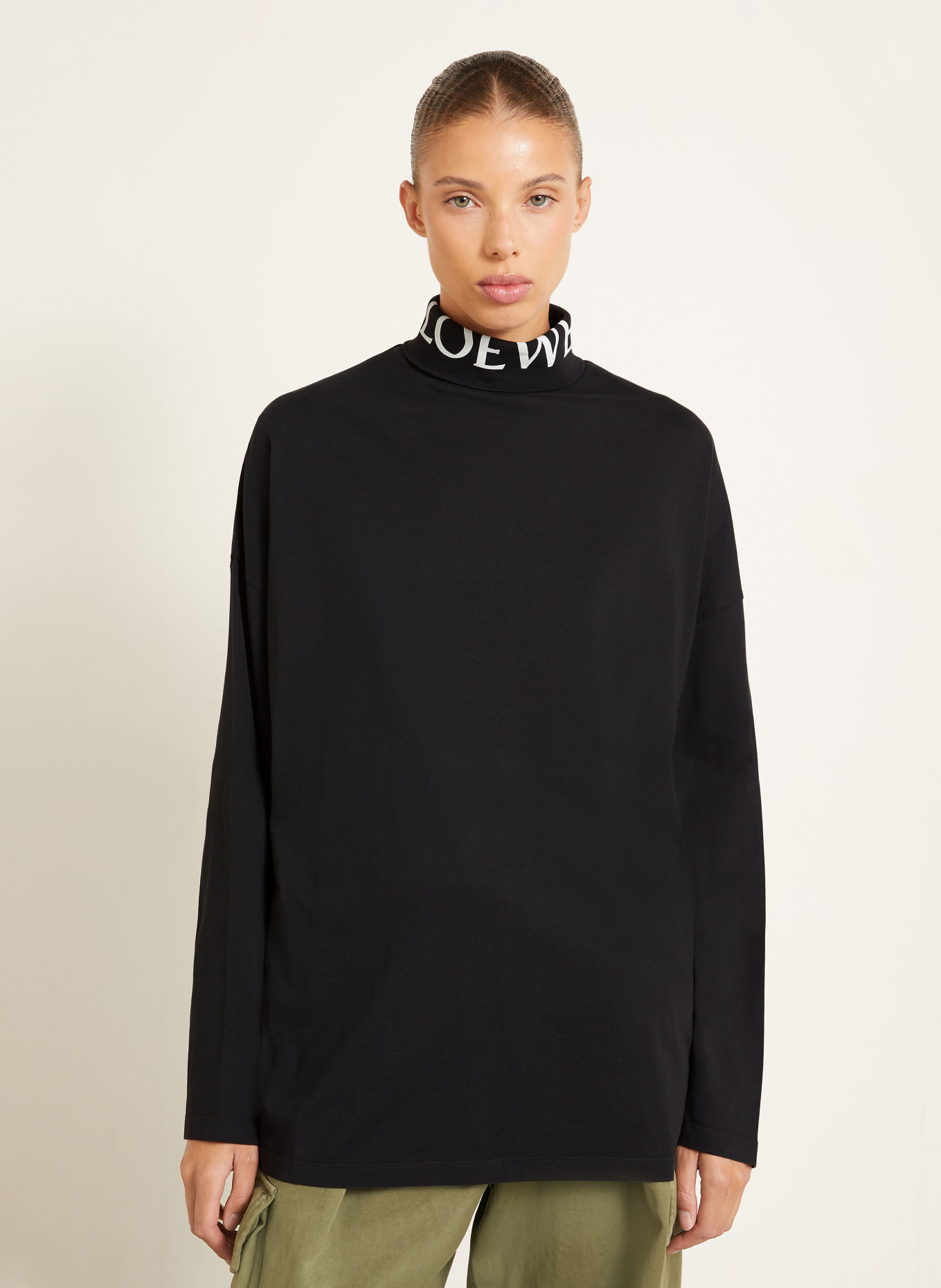 LOEWE Jersey-Colshirt: ZWART