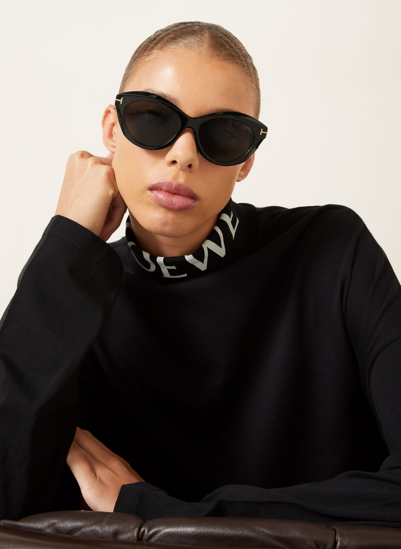 LOEWE Jersey-Colshirt: ZWART