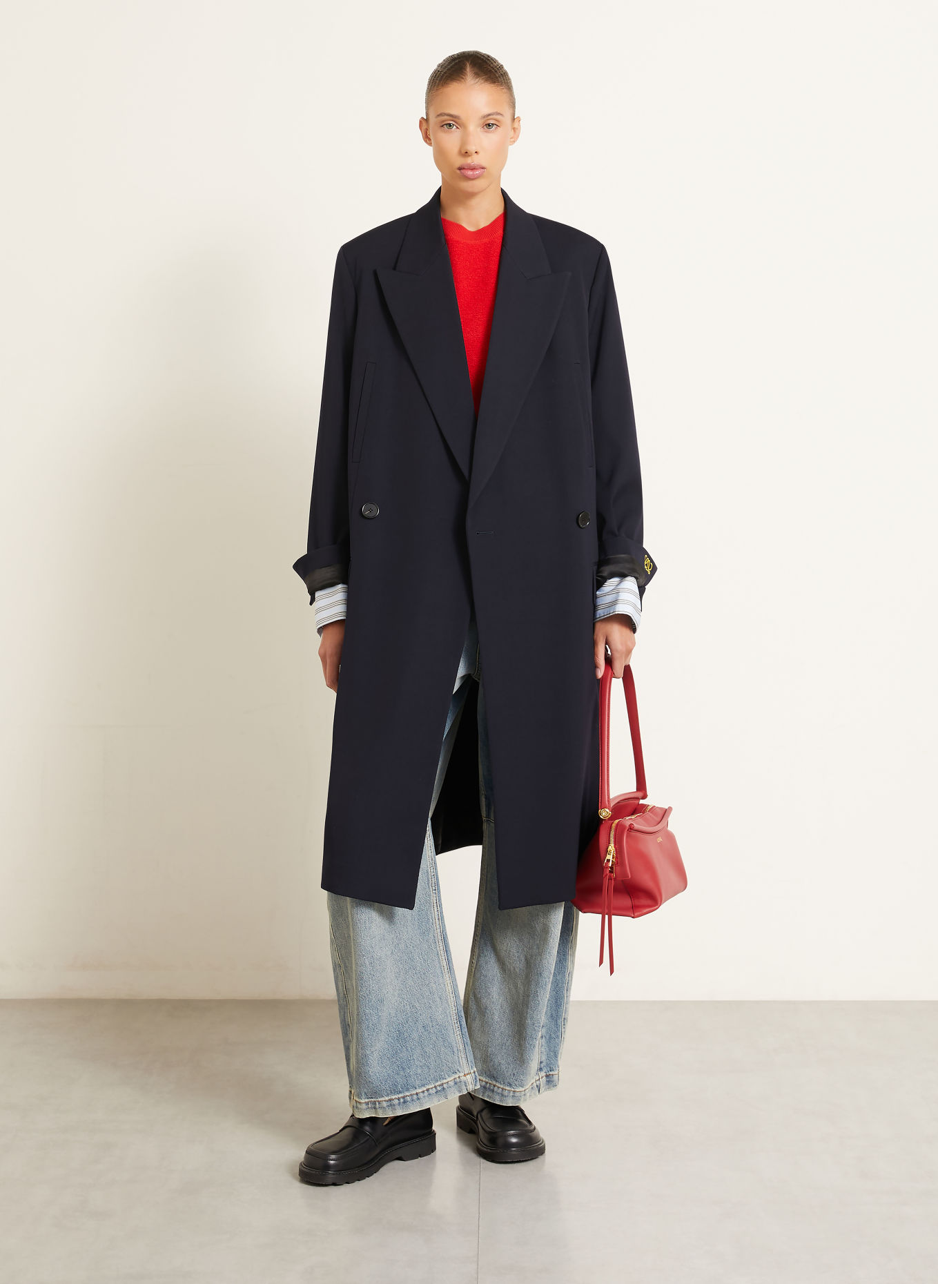 LOEWE Wollmantel: DUNKELBLAU