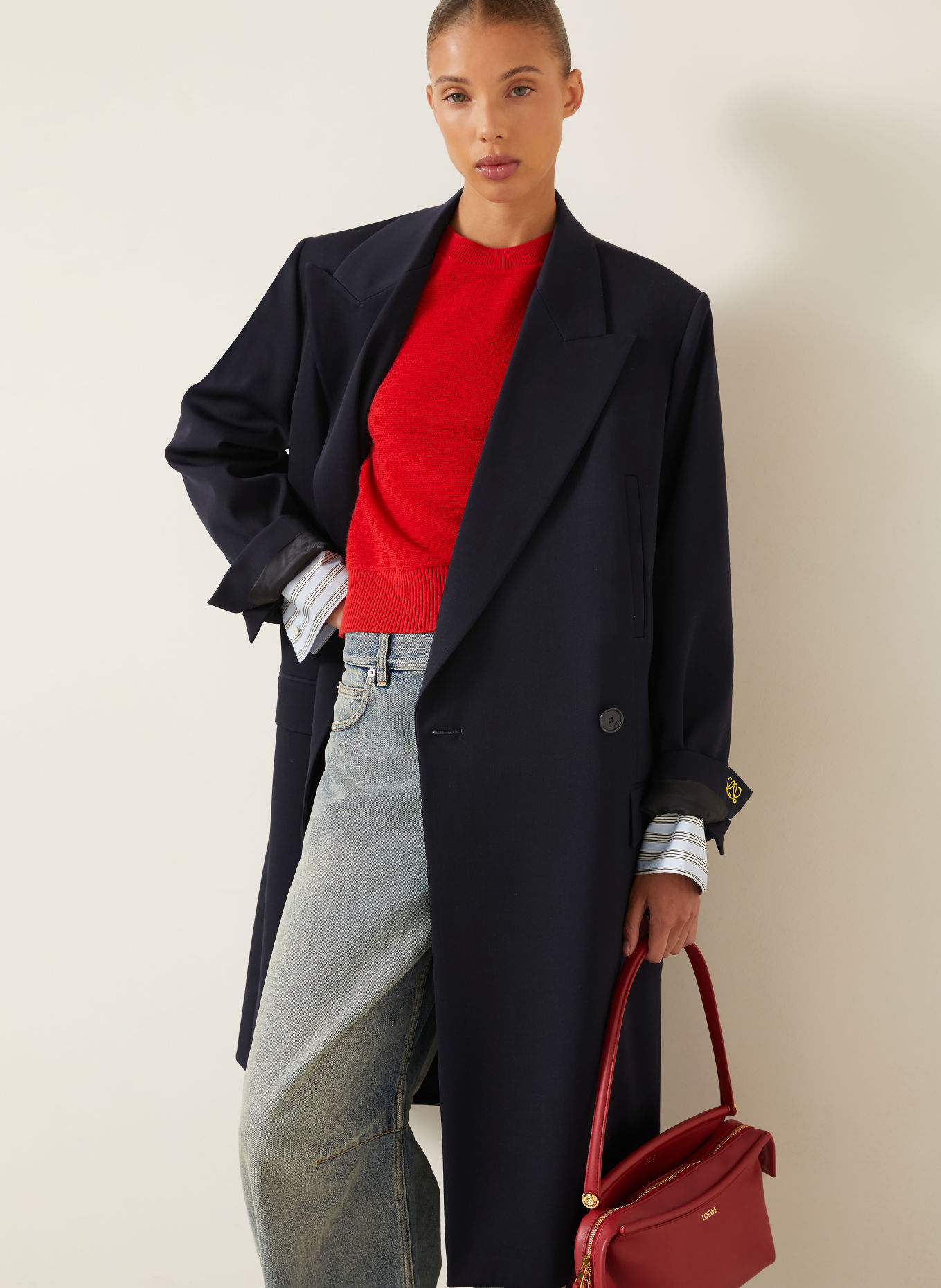 LOEWE Wollmantel: DUNKELBLAU