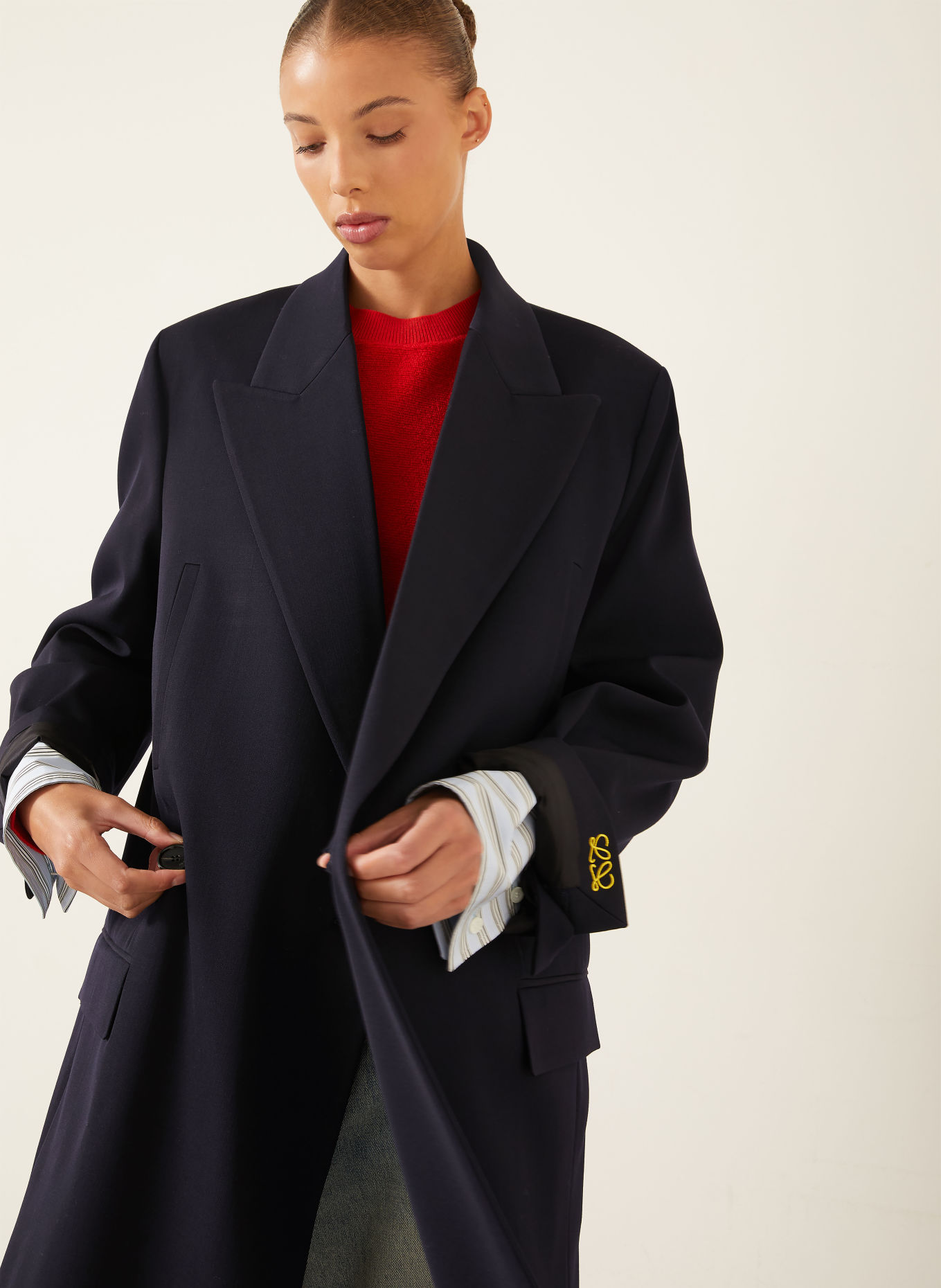 LOEWE Wollmantel: DUNKELBLAU