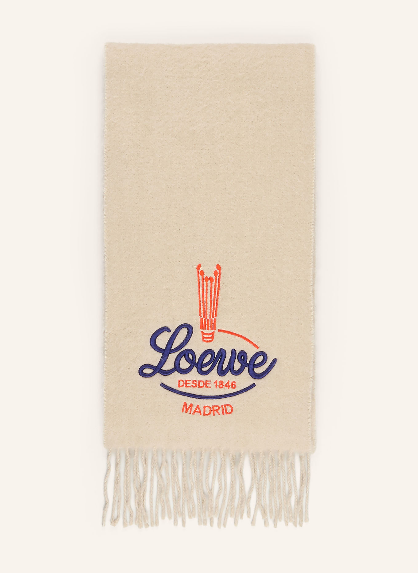 LOEWE Schal mit Alpaka: BEIGE