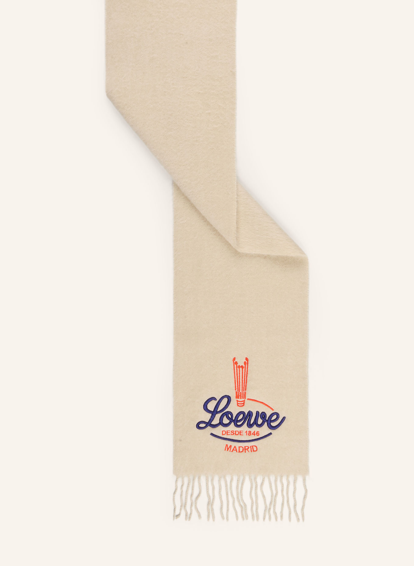 LOEWE Schal mit Alpaka: BEIGE