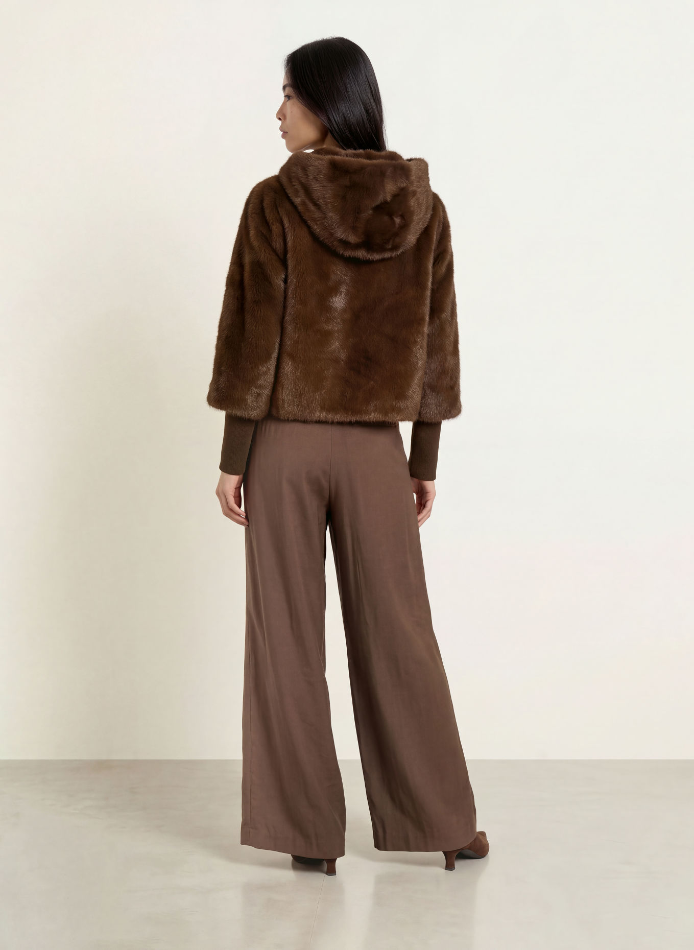 MORE & MORE Jas van imitatiebont: MARRON FONCÉ