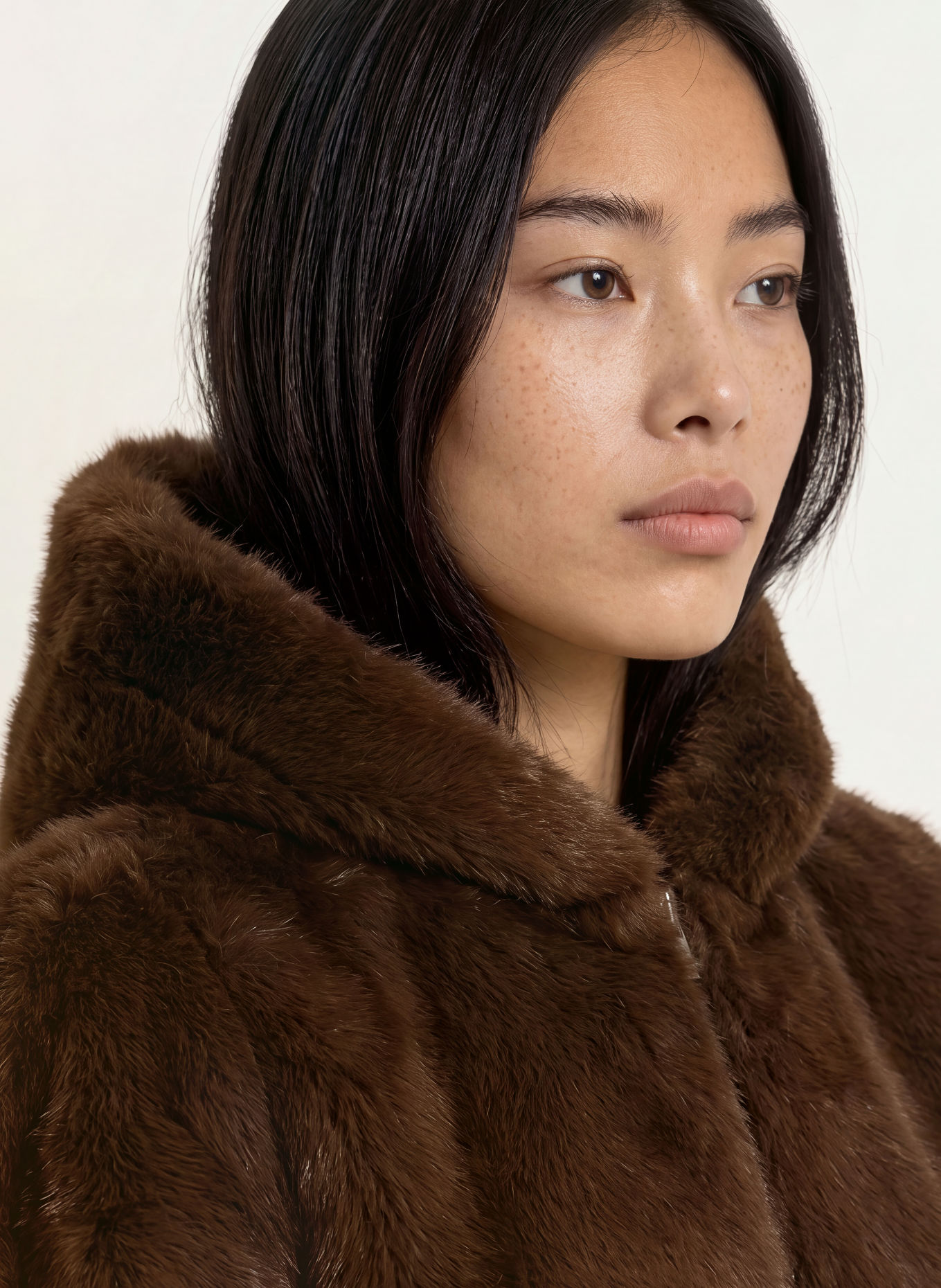 MORE & MORE Jas van imitatiebont: MARRON FONCÉ