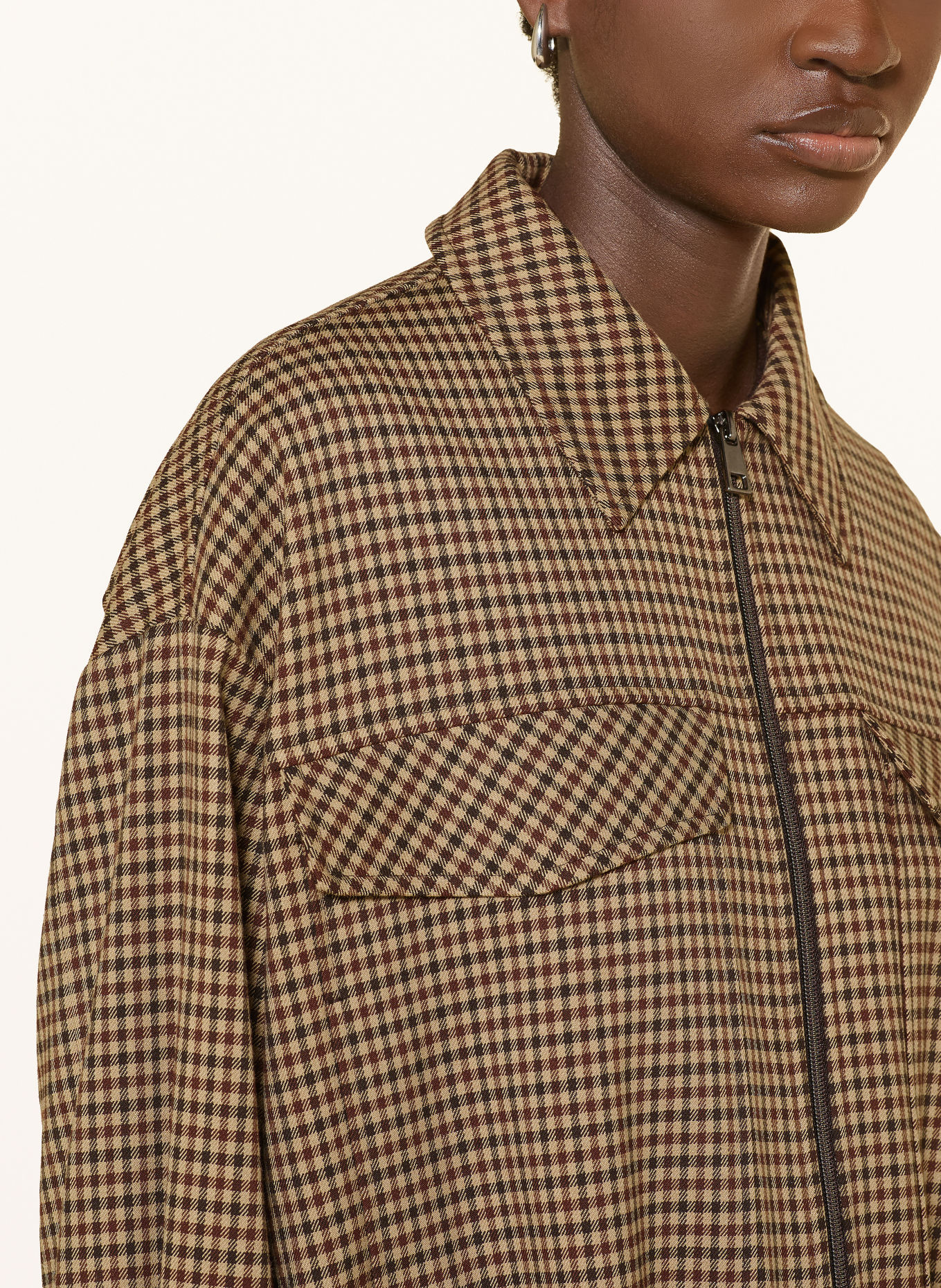 MORE & MORE Bomber jacket: BROWN / CAMEL / DARK BROWN
