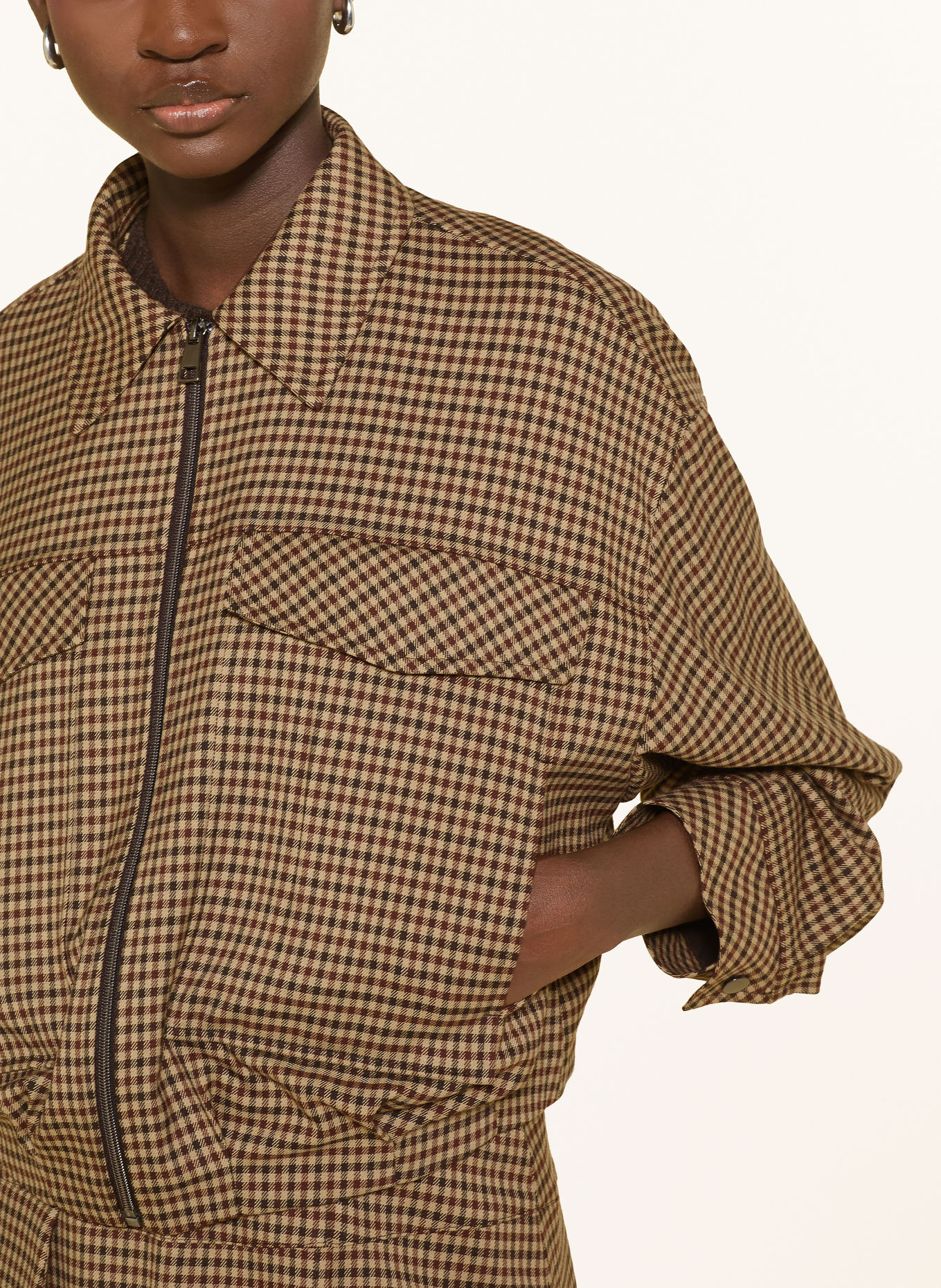 MORE & MORE Bomber jacket: BROWN / CAMEL / DARK BROWN