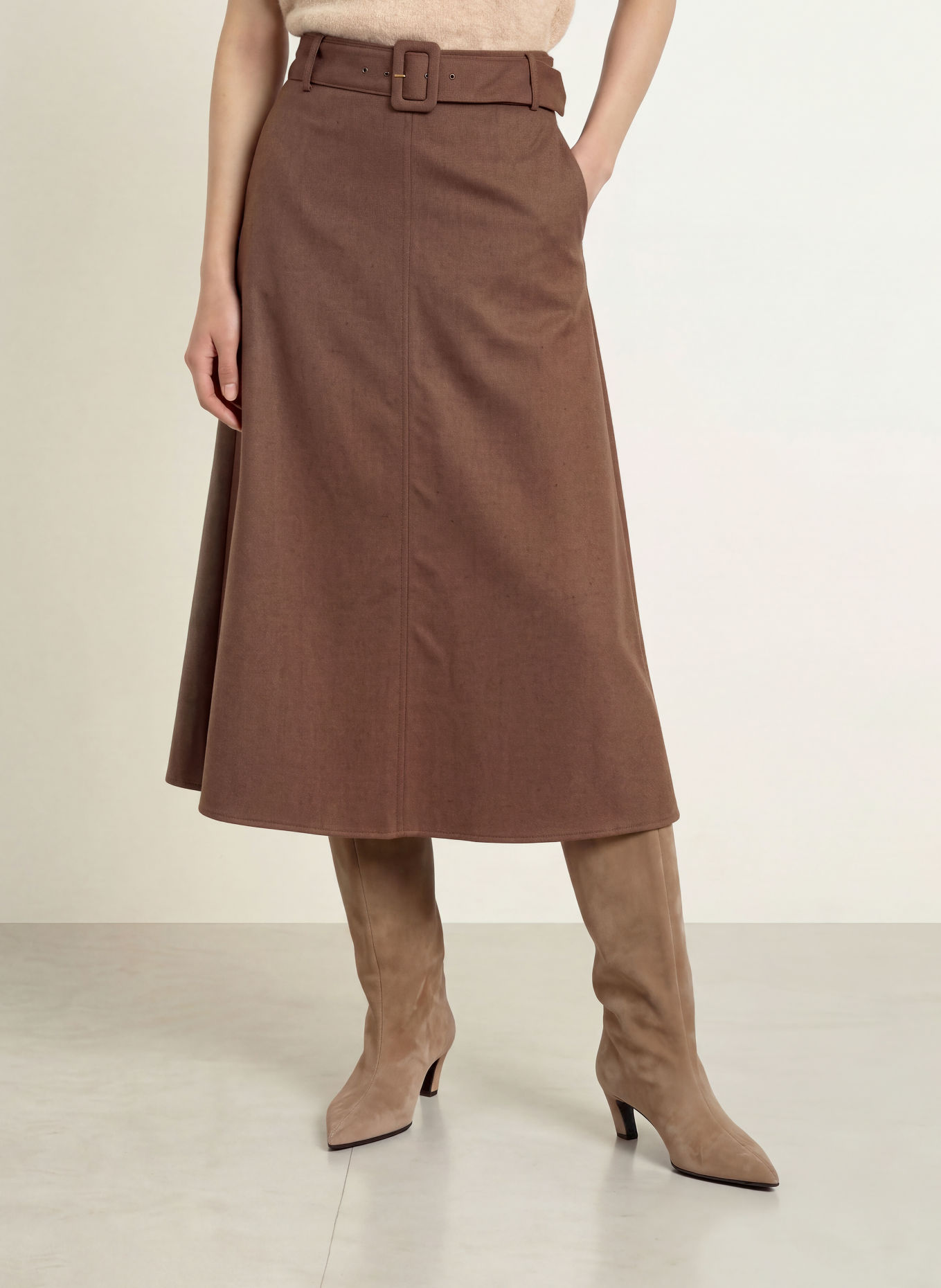 MORE & MORE Flanellen rok: BRUIN
