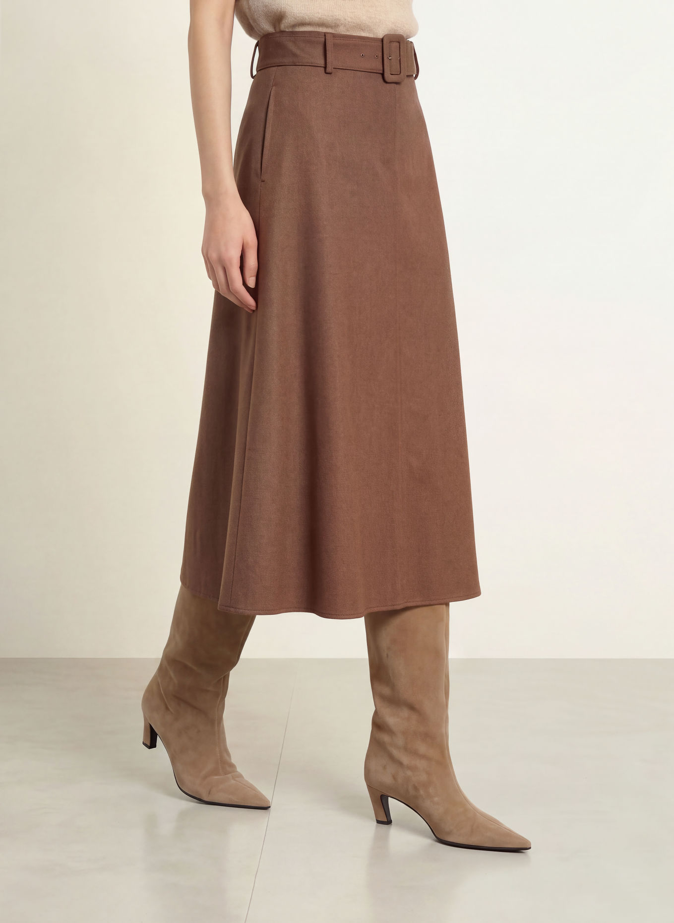 MORE & MORE Flanellen rok: BRUIN