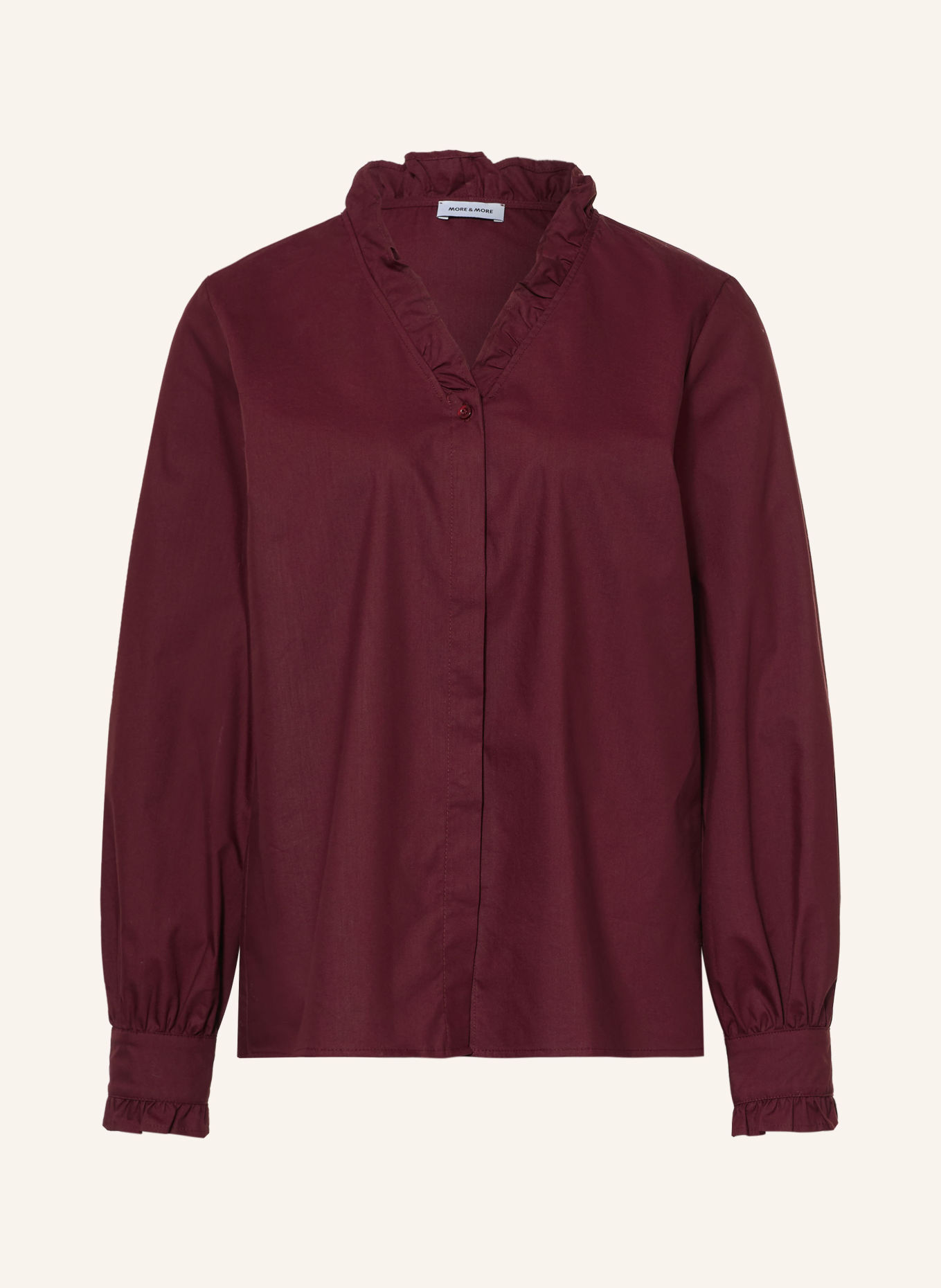 MORE & MORE Blouse with Ruffles: DARK RED