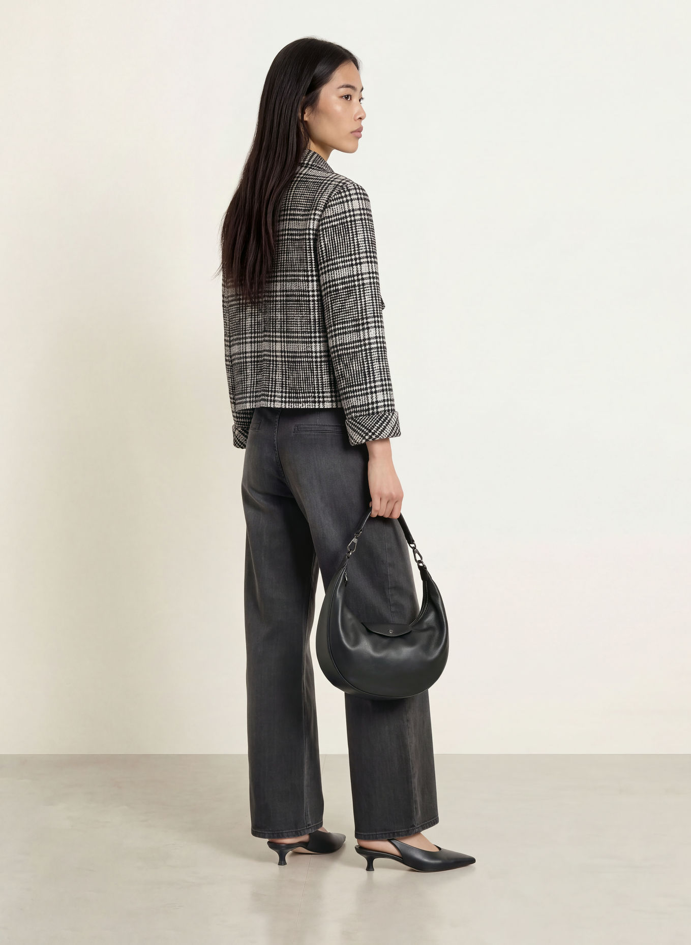 MORE & MORE Jean wide leg: 0968 dark grey denim